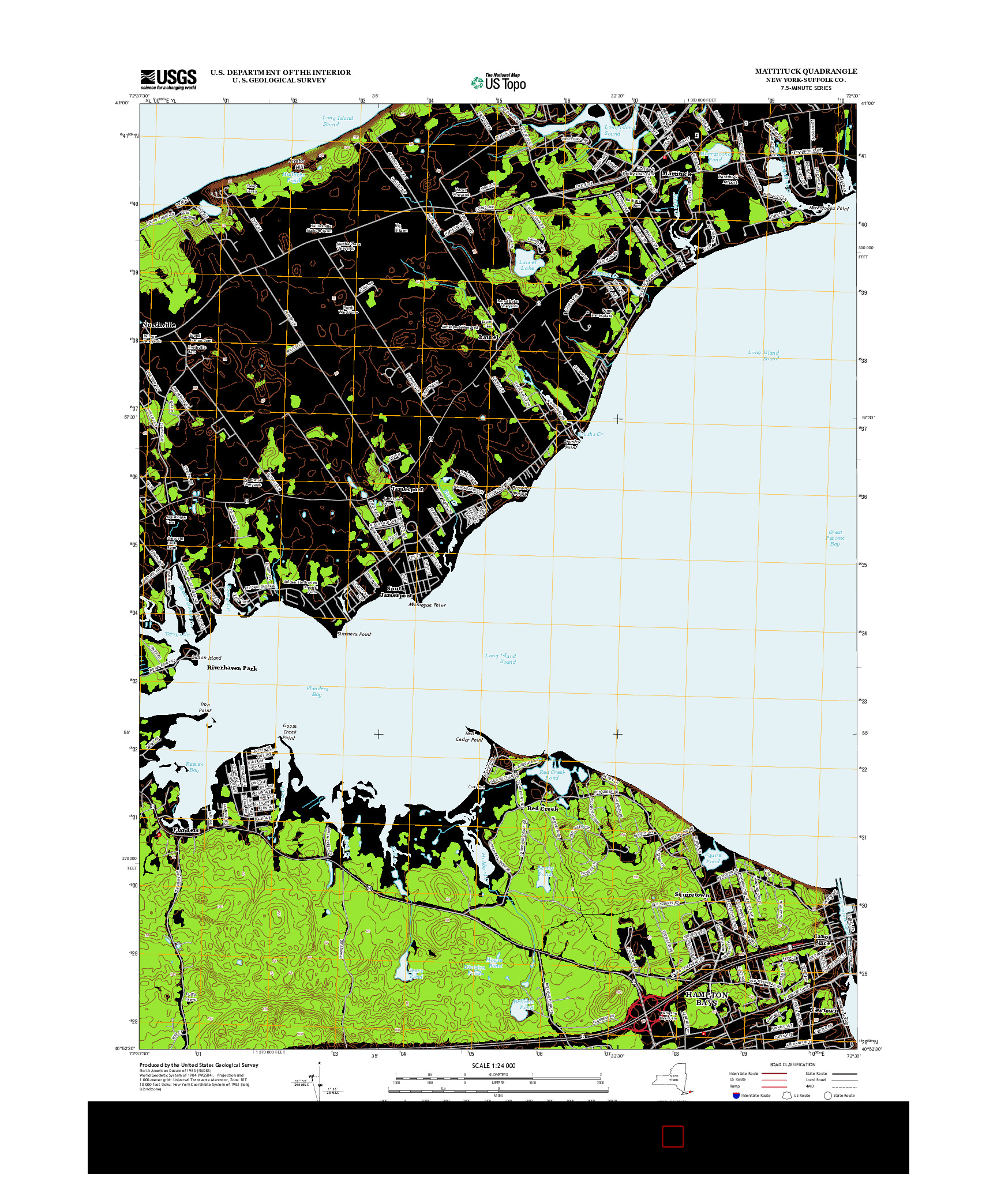 USGS US TOPO 7.5-MINUTE MAP FOR MATTITUCK, NY 2013