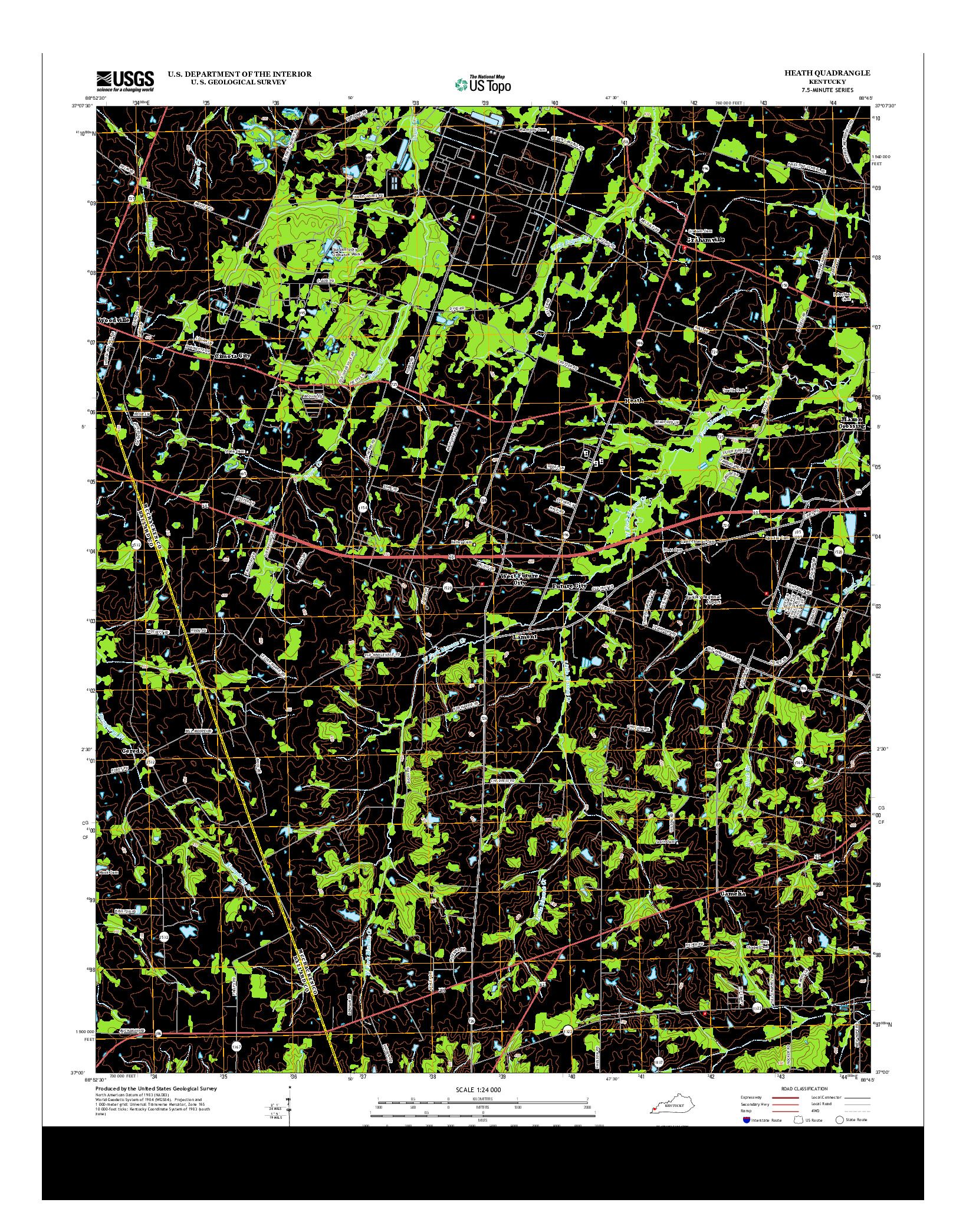 USGS US TOPO 7.5-MINUTE MAP FOR HEATH, KY 2013