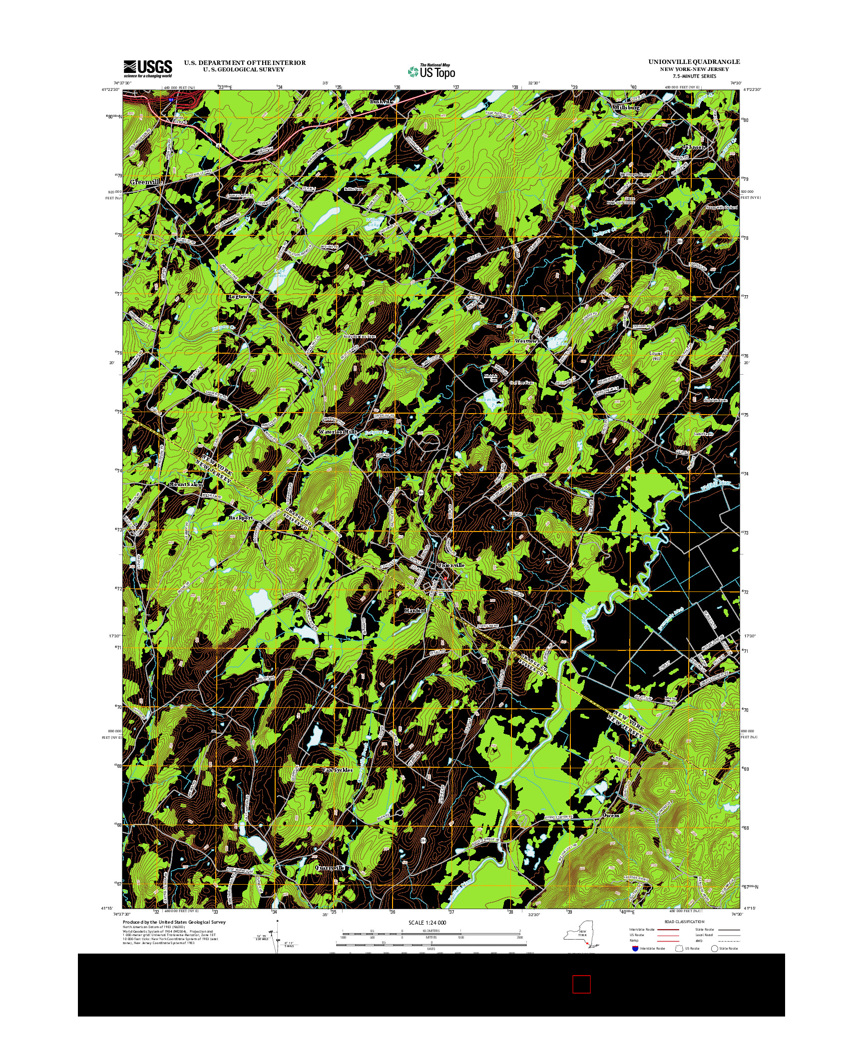 USGS US TOPO 7.5-MINUTE MAP FOR UNIONVILLE, NY-NJ 2013