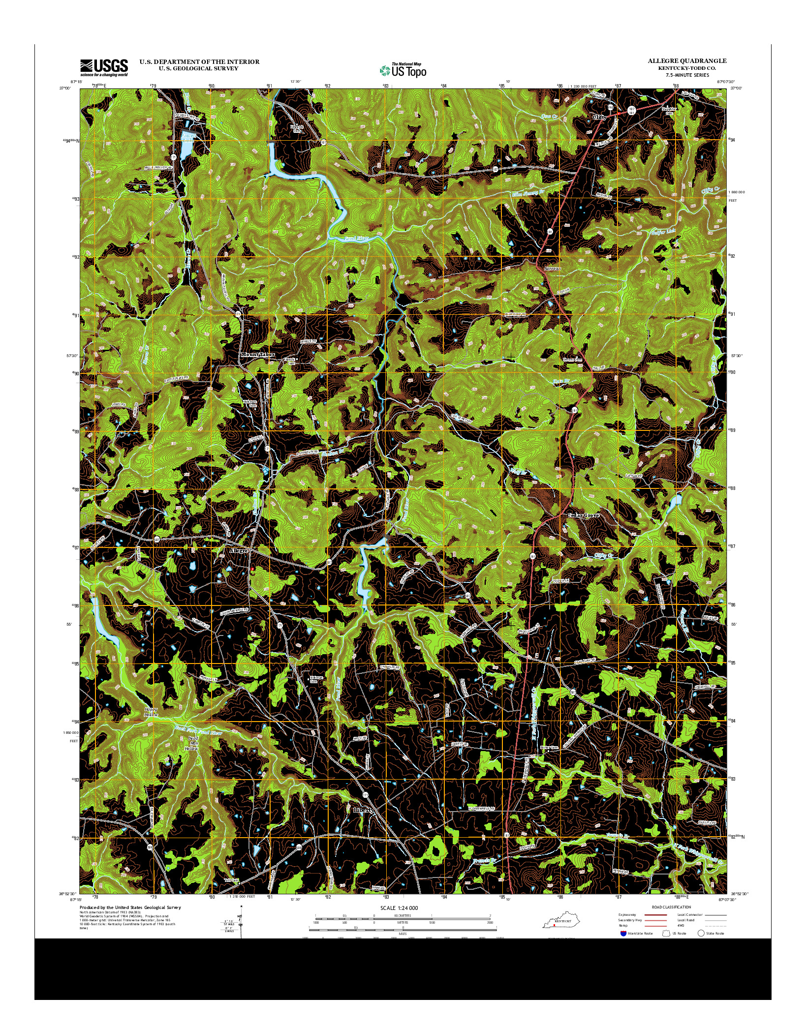 USGS US TOPO 7.5-MINUTE MAP FOR ALLEGRE, KY 2013