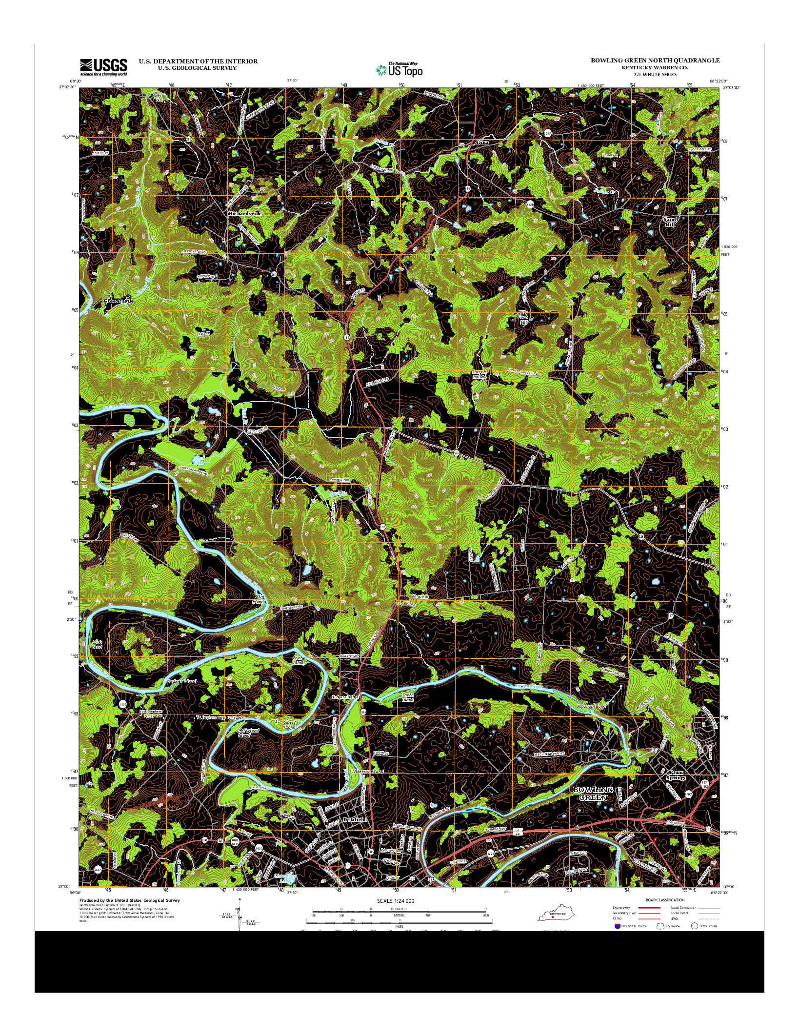 USGS US TOPO 7.5-MINUTE MAP FOR BOWLING GREEN NORTH, KY 2013