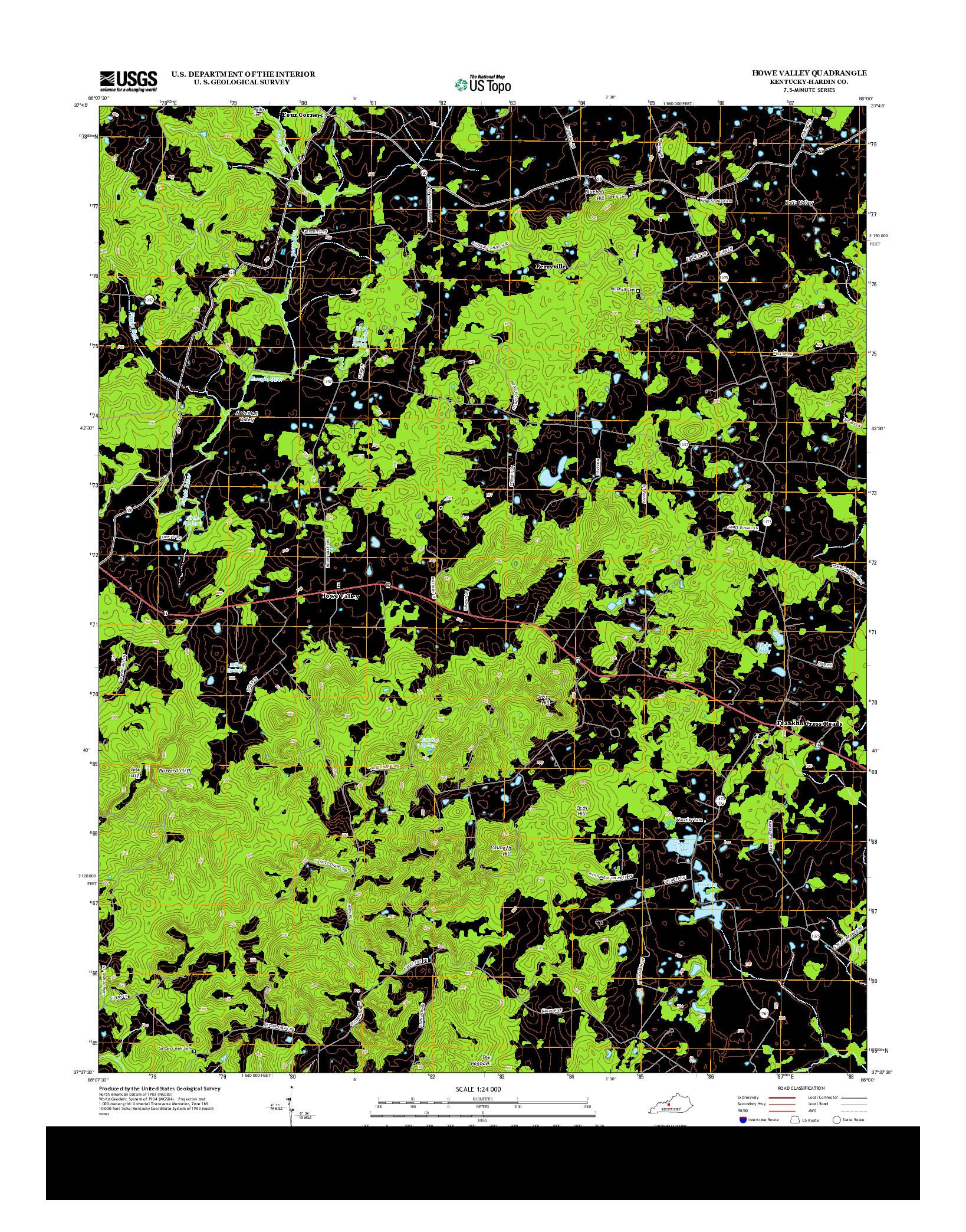 USGS US TOPO 7.5-MINUTE MAP FOR HOWE VALLEY, KY 2013