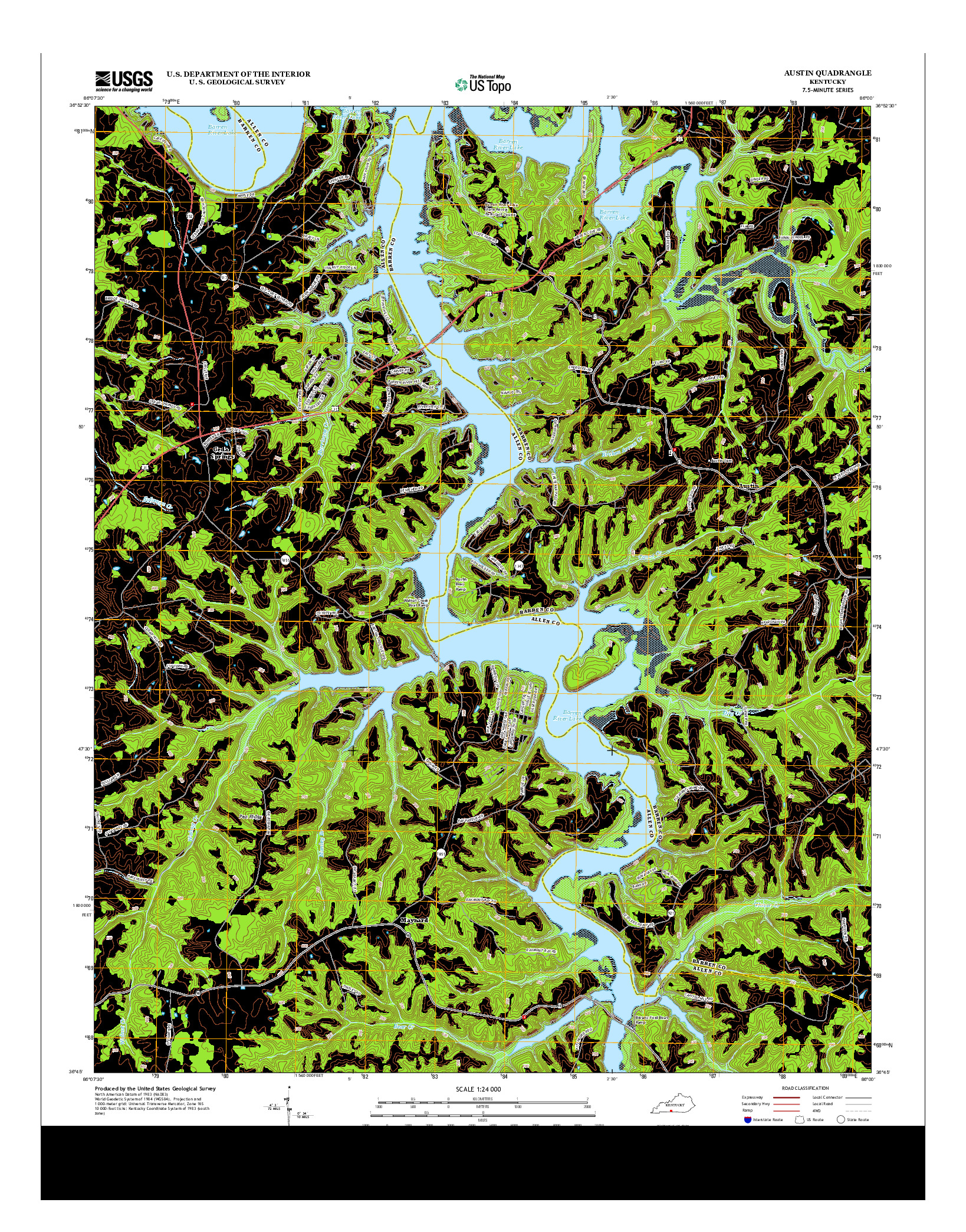 USGS US TOPO 7.5-MINUTE MAP FOR AUSTIN, KY 2013