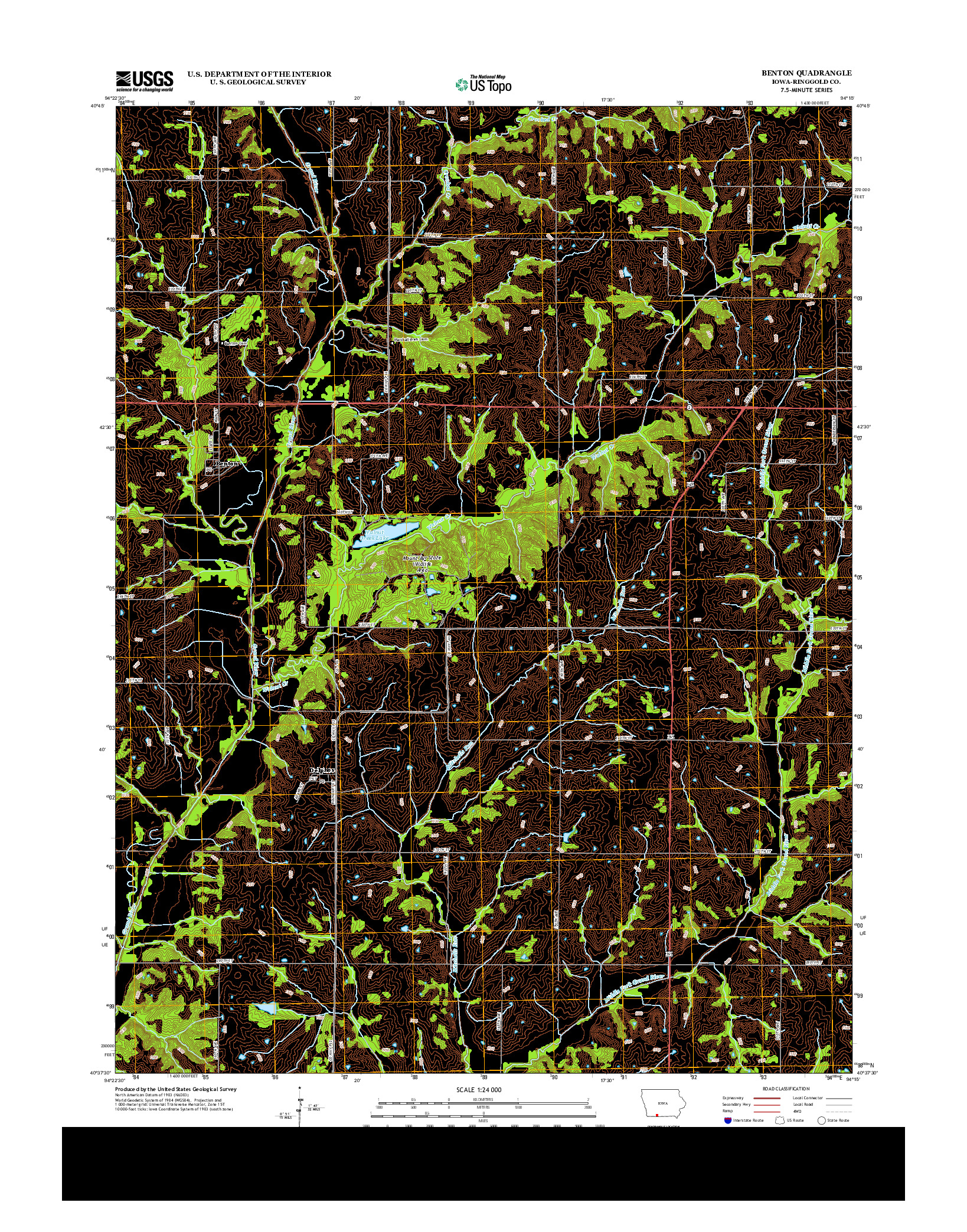 USGS US TOPO 7.5-MINUTE MAP FOR BENTON, IA 2013