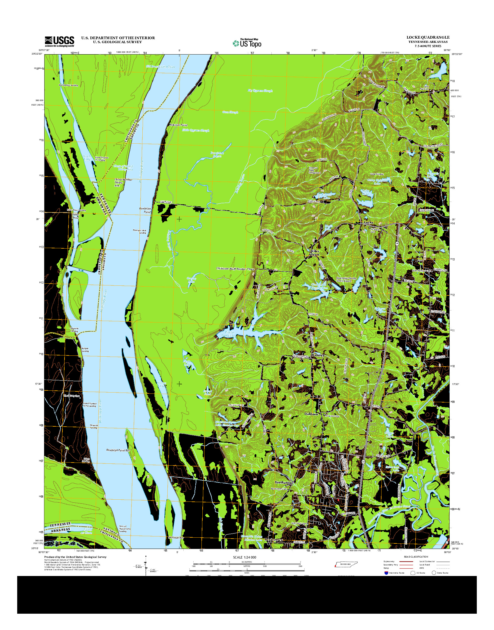 USGS US TOPO 7.5-MINUTE MAP FOR LOCKE, TN-AR 2013