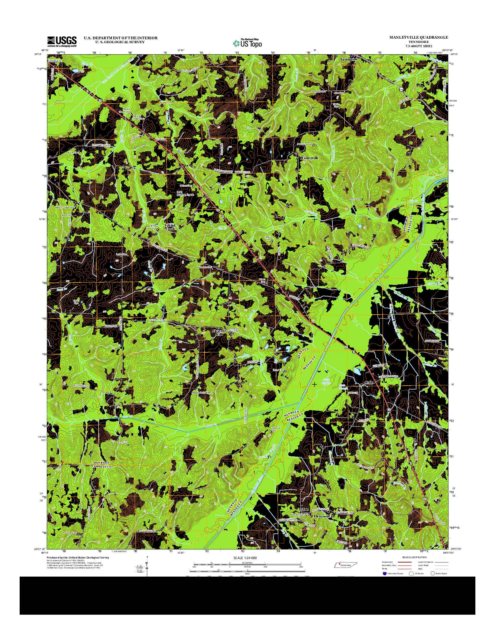 USGS US TOPO 7.5-MINUTE MAP FOR MANLEYVILLE, TN 2013