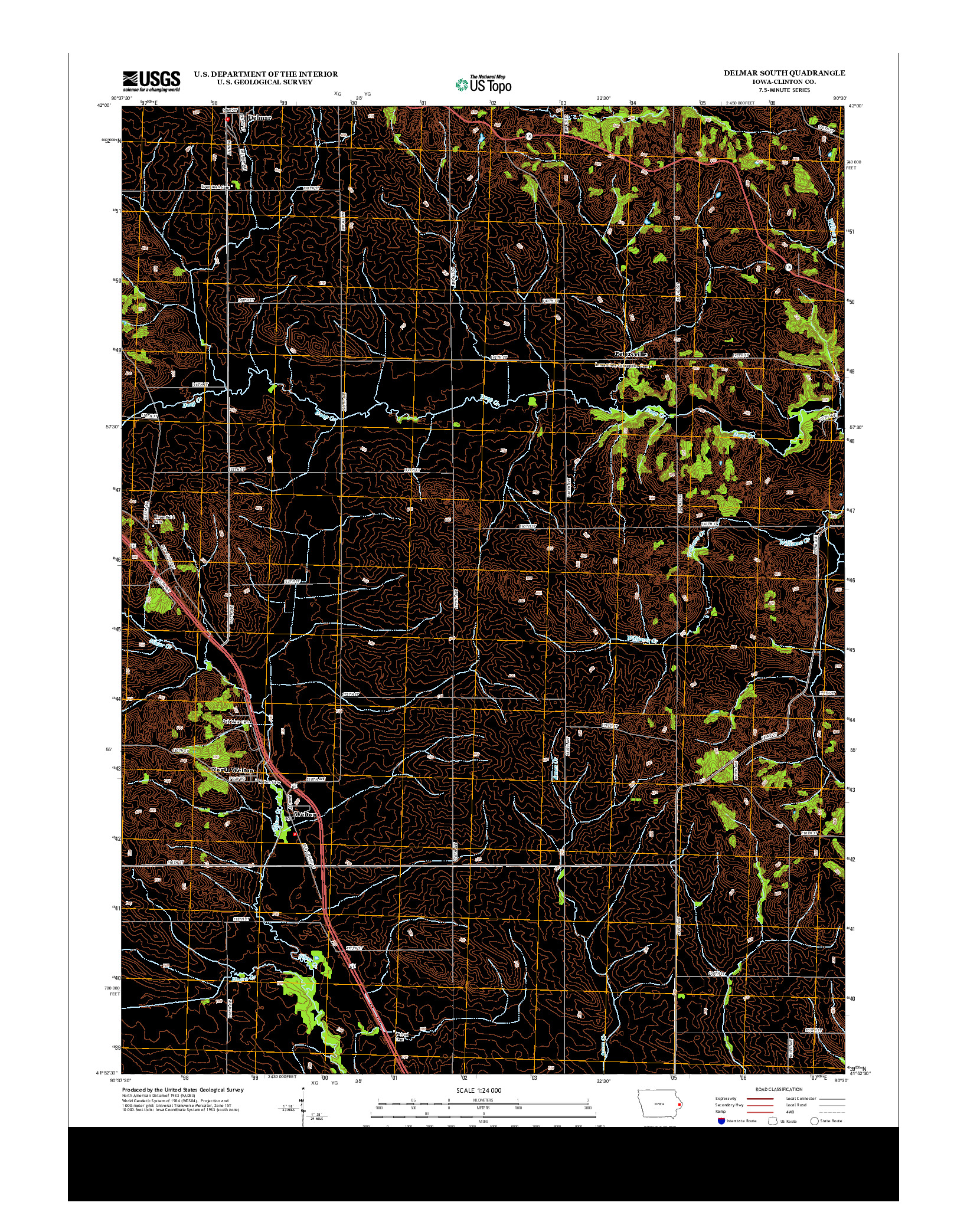 USGS US TOPO 7.5-MINUTE MAP FOR DELMAR SOUTH, IA 2013