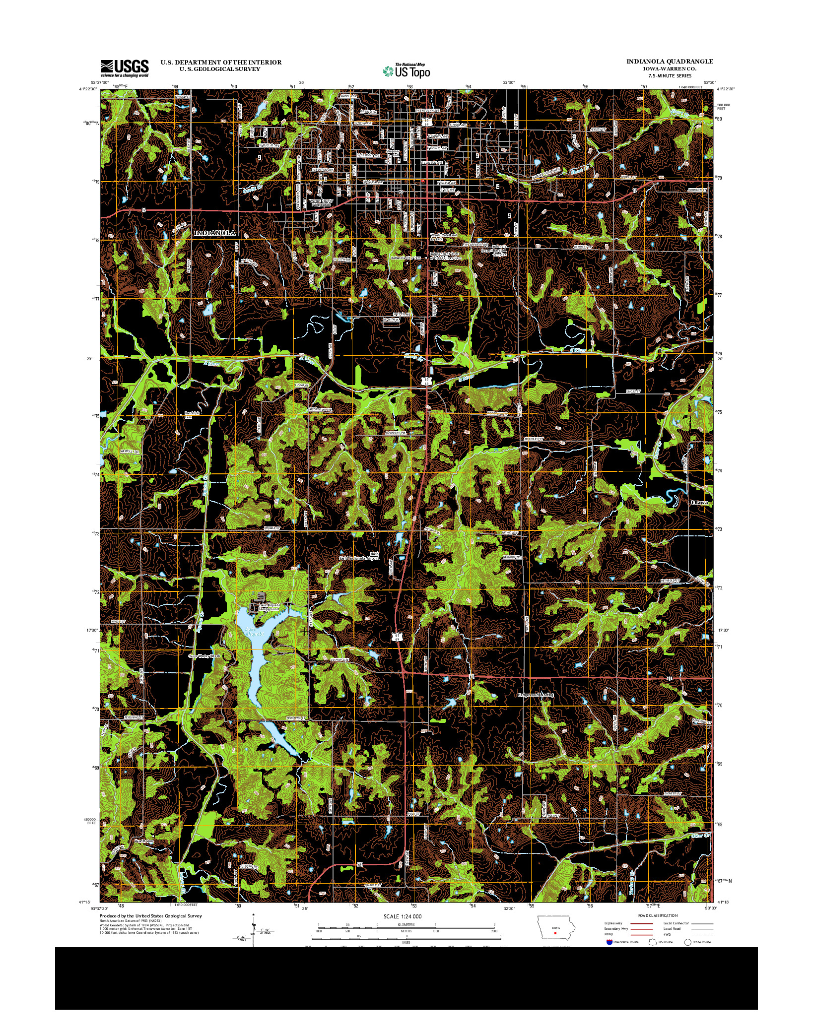 USGS US TOPO 7.5-MINUTE MAP FOR INDIANOLA, IA 2013