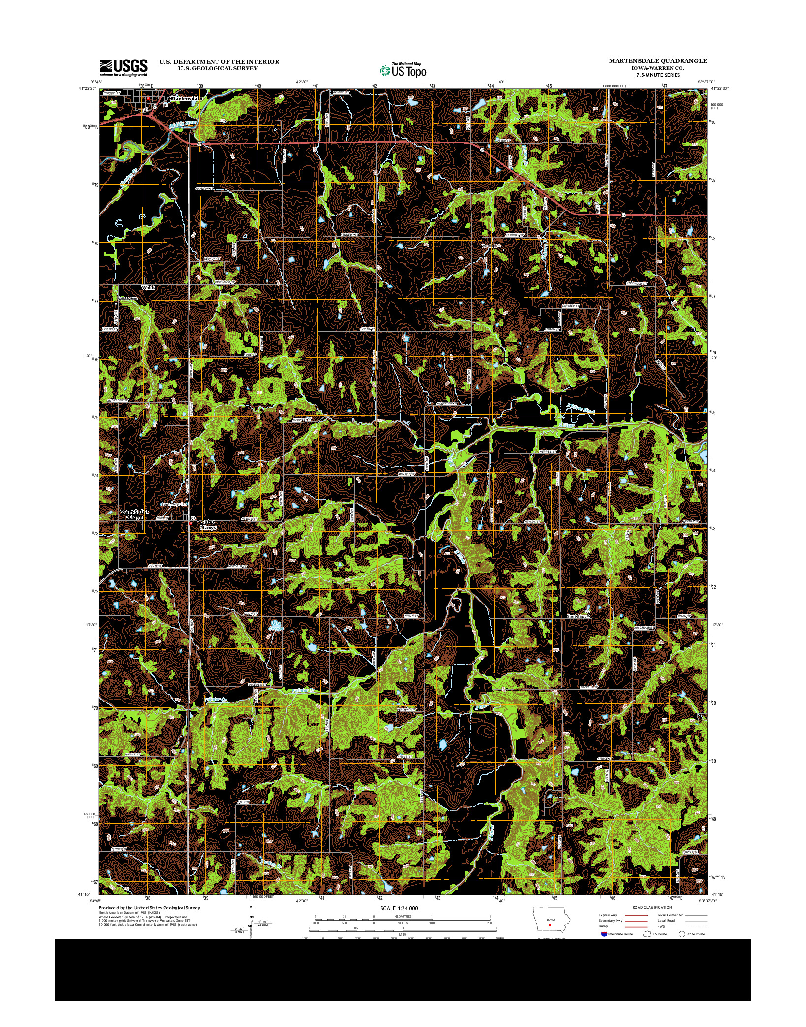 USGS US TOPO 7.5-MINUTE MAP FOR MARTENSDALE, IA 2013