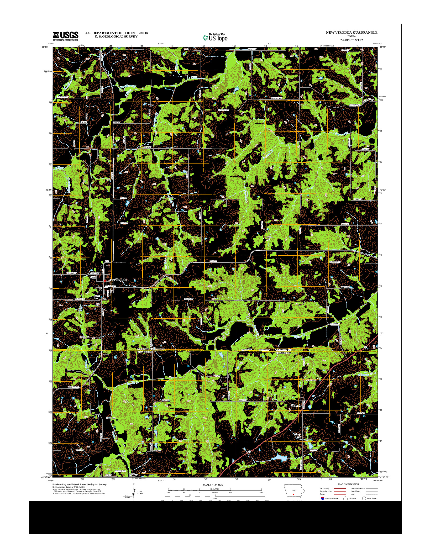 USGS US TOPO 7.5-MINUTE MAP FOR NEW VIRGINIA, IA 2013