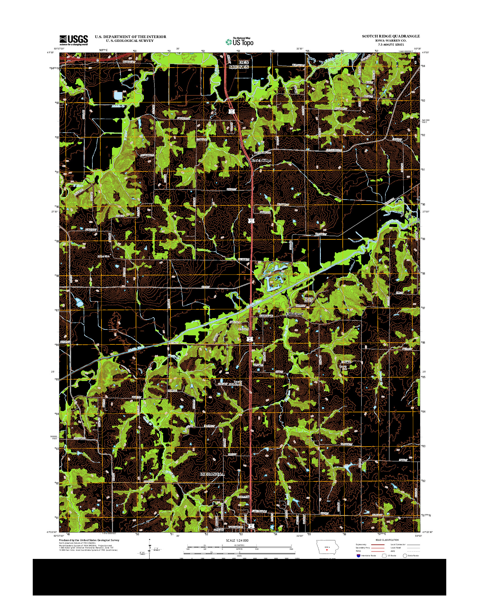 USGS US TOPO 7.5-MINUTE MAP FOR SCOTCH RIDGE, IA 2013