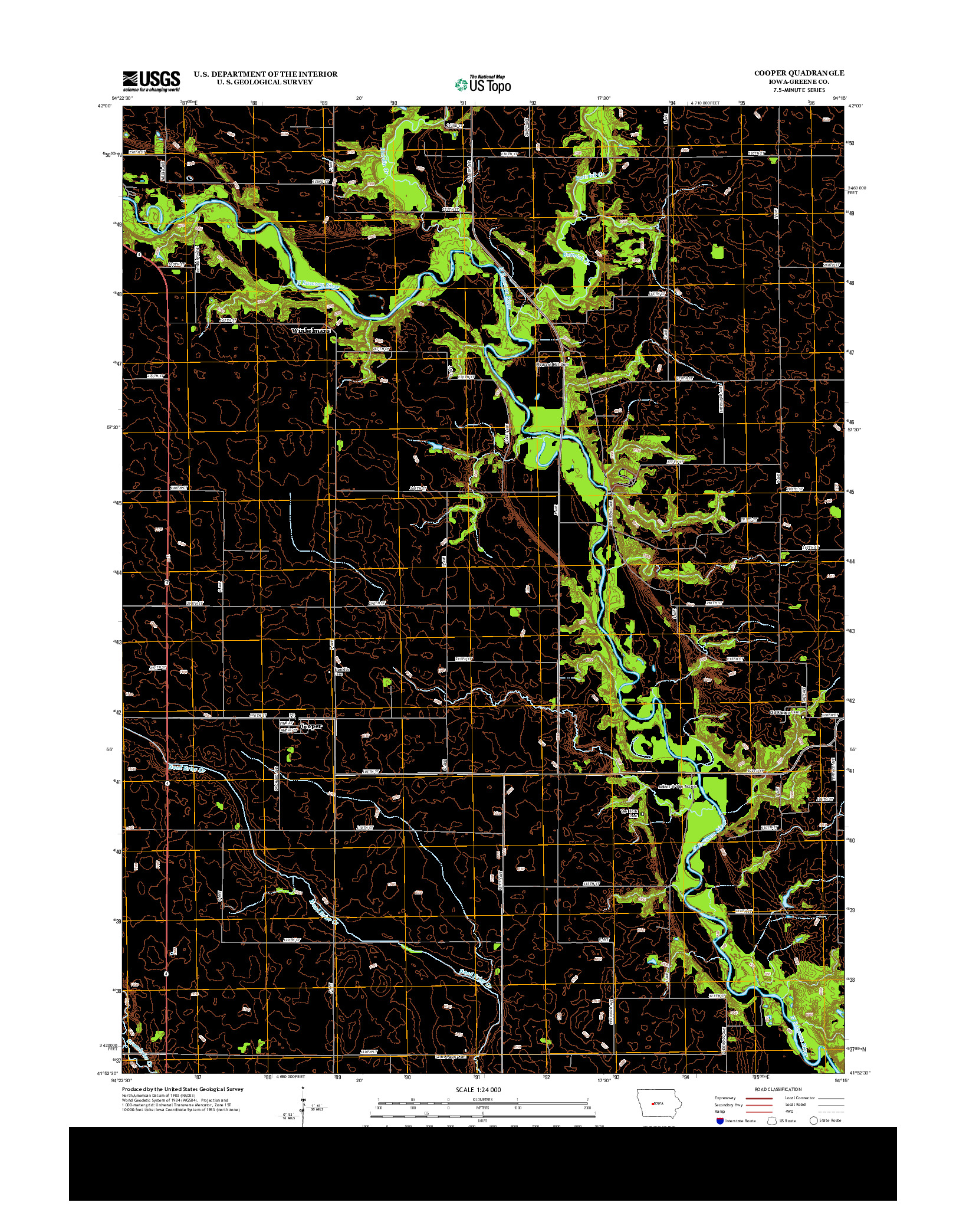 USGS US TOPO 7.5-MINUTE MAP FOR COOPER, IA 2013