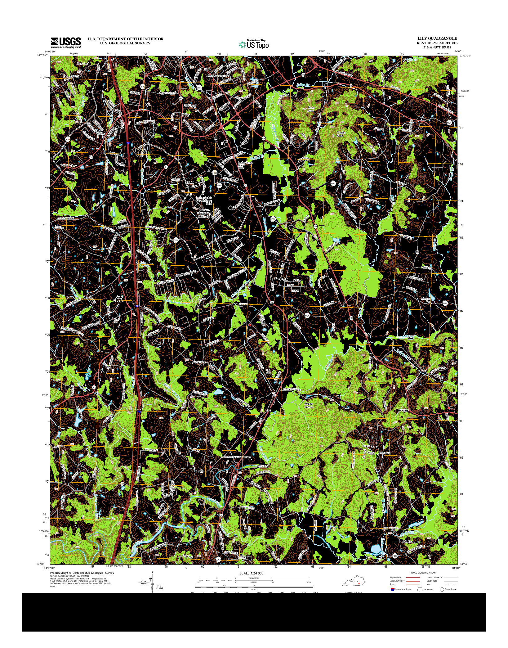 USGS US TOPO 7.5-MINUTE MAP FOR LILY, KY 2013