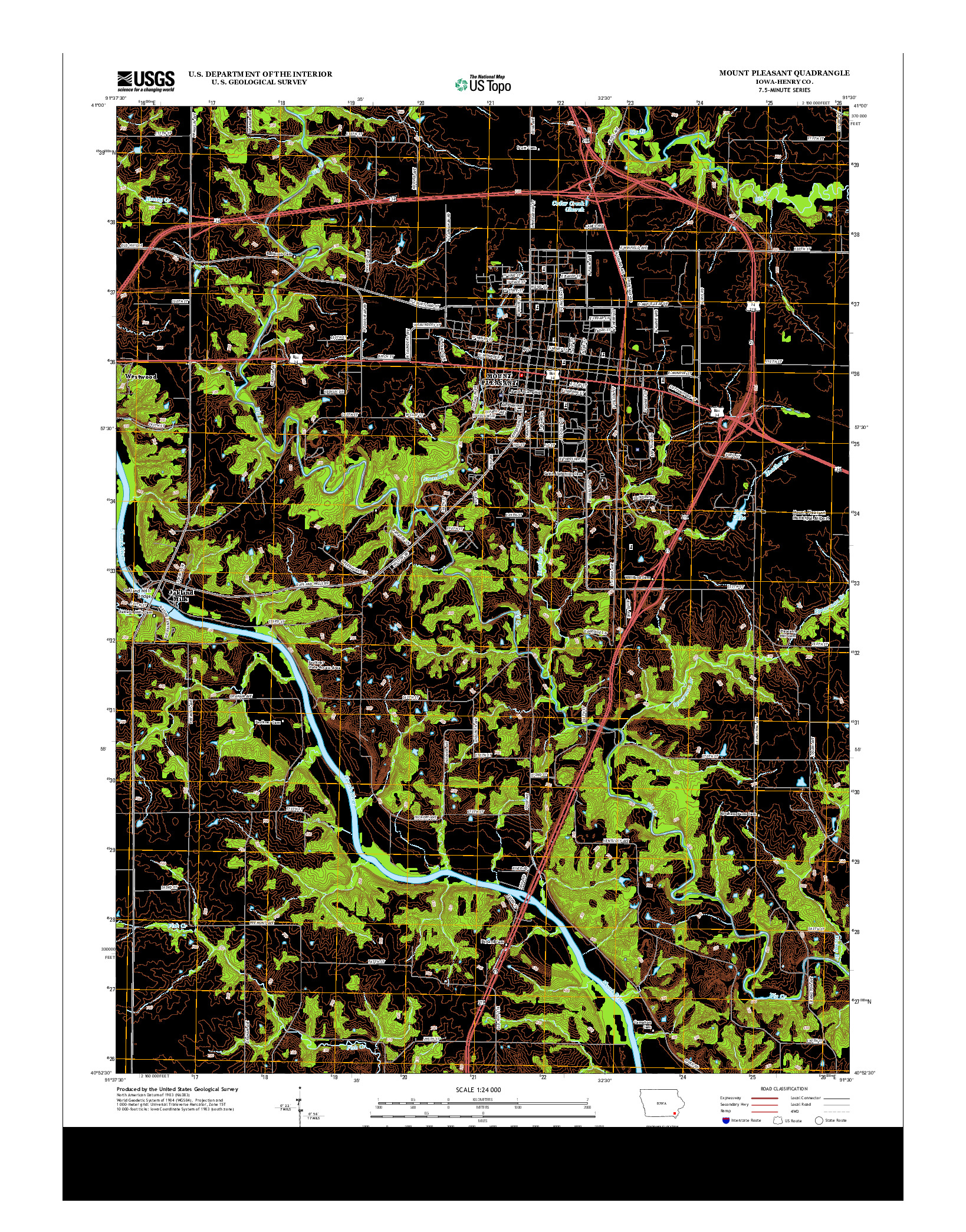 USGS US TOPO 7.5-MINUTE MAP FOR MOUNT PLEASANT, IA 2013
