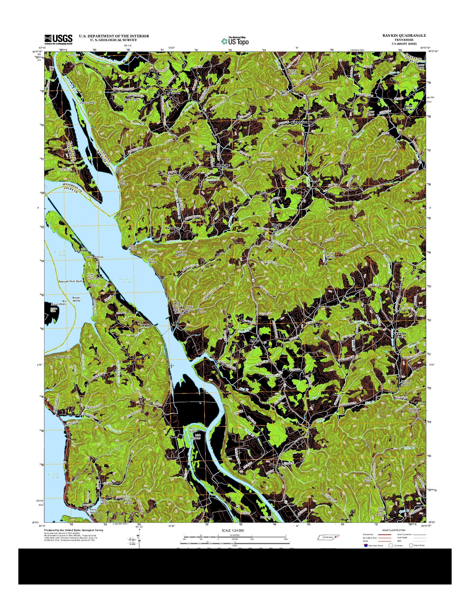 USGS US TOPO 7.5-MINUTE MAP FOR RANKIN, TN 2013
