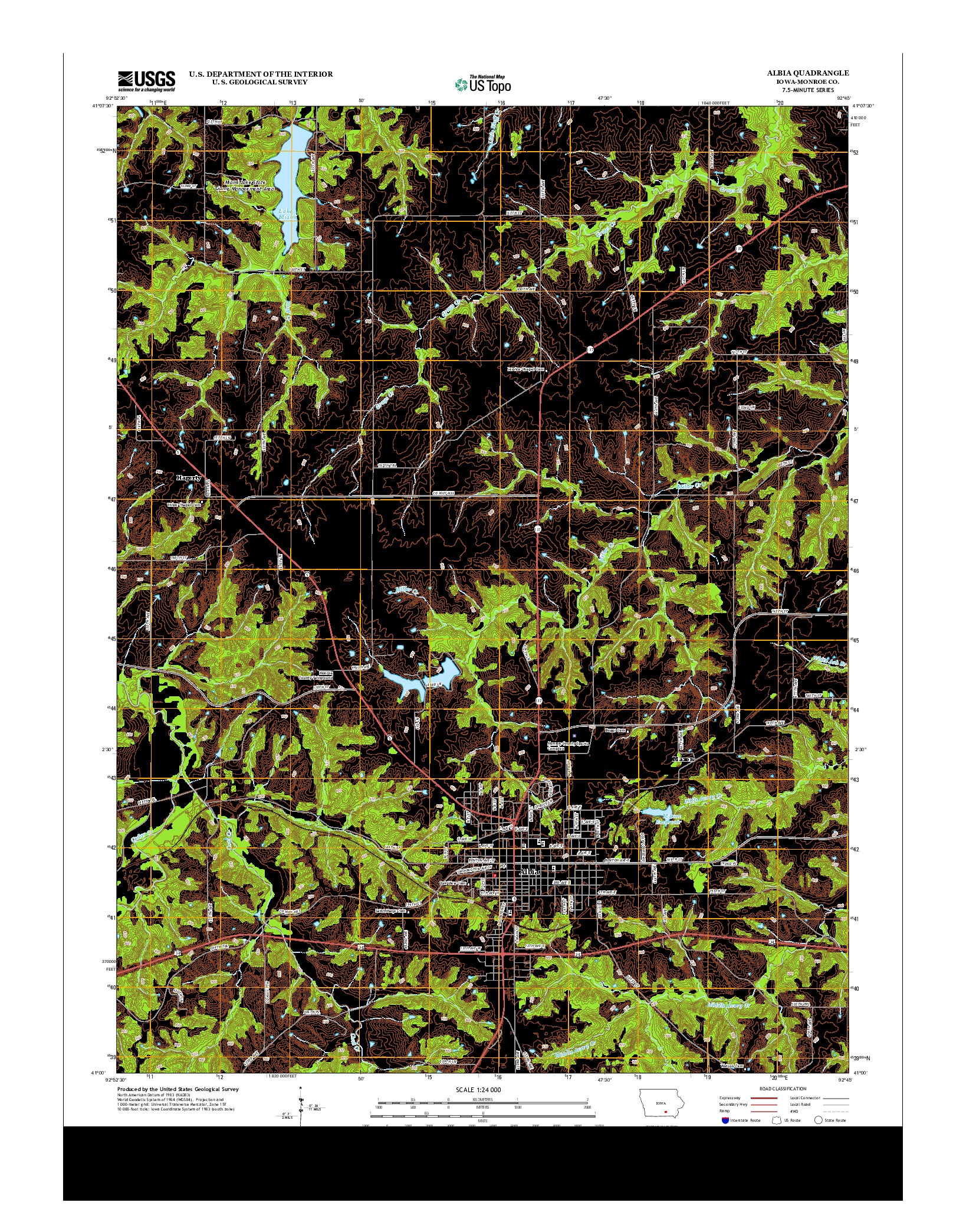 USGS US TOPO 7.5-MINUTE MAP FOR ALBIA, IA 2013