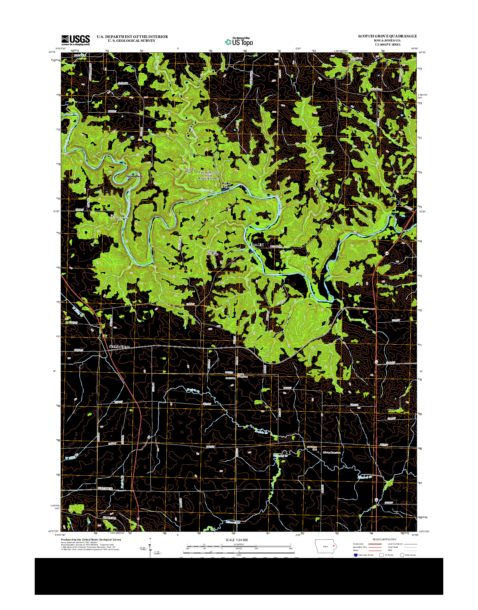 USGS US TOPO 7.5-MINUTE MAP FOR SCOTCH GROVE, IA 2013