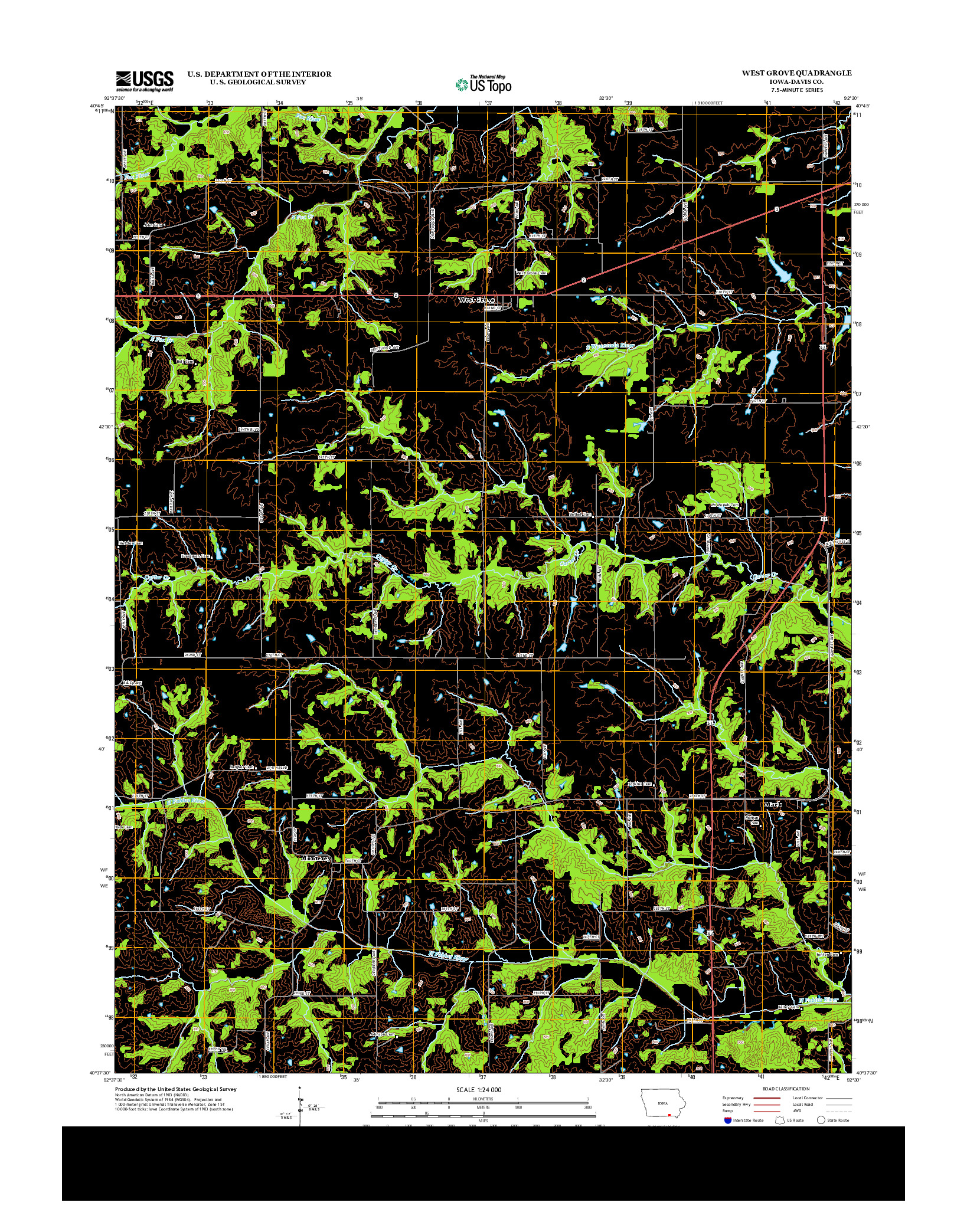 USGS US TOPO 7.5-MINUTE MAP FOR WEST GROVE, IA 2013