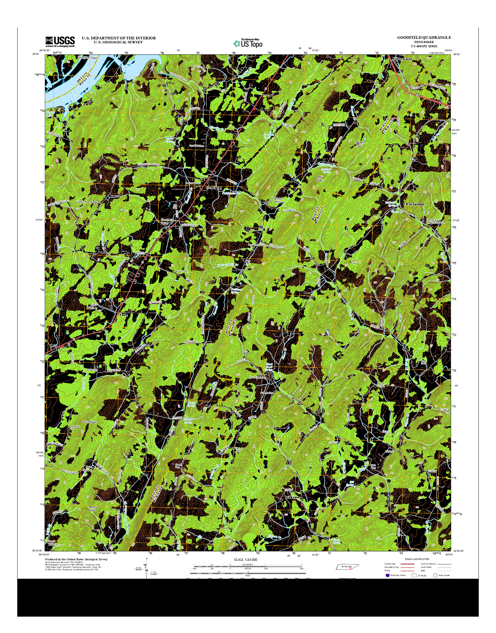 USGS US TOPO 7.5-MINUTE MAP FOR GOODFIELD, TN 2013