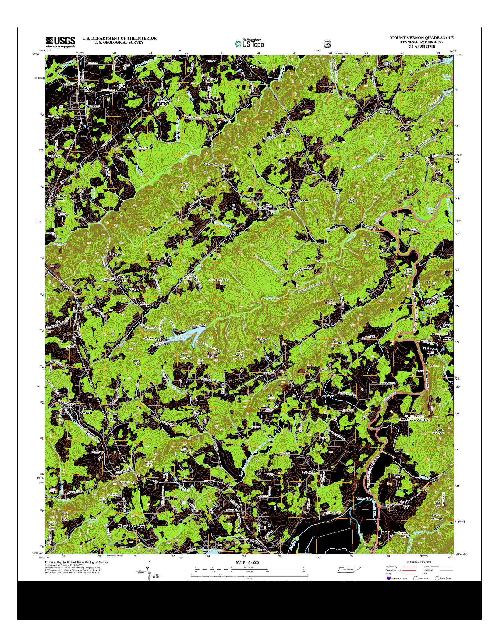 USGS US TOPO 7.5-MINUTE MAP FOR MOUNT VERNON, TN 2013