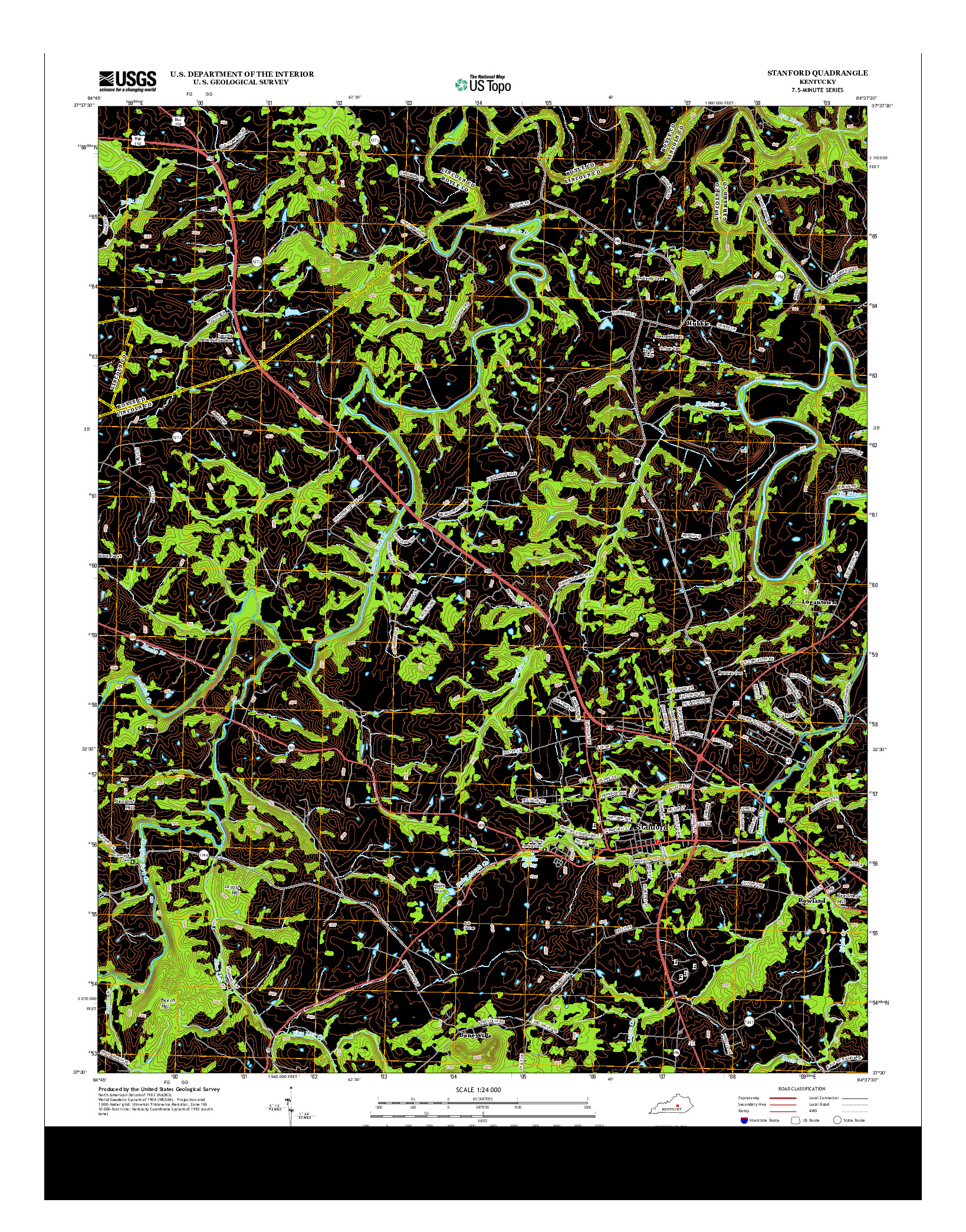 USGS US TOPO 7.5-MINUTE MAP FOR STANFORD, KY 2013