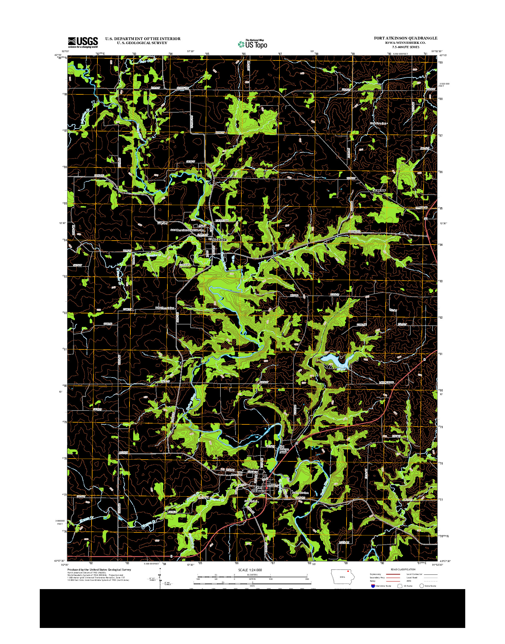 USGS US TOPO 7.5-MINUTE MAP FOR FORT ATKINSON, IA 2013