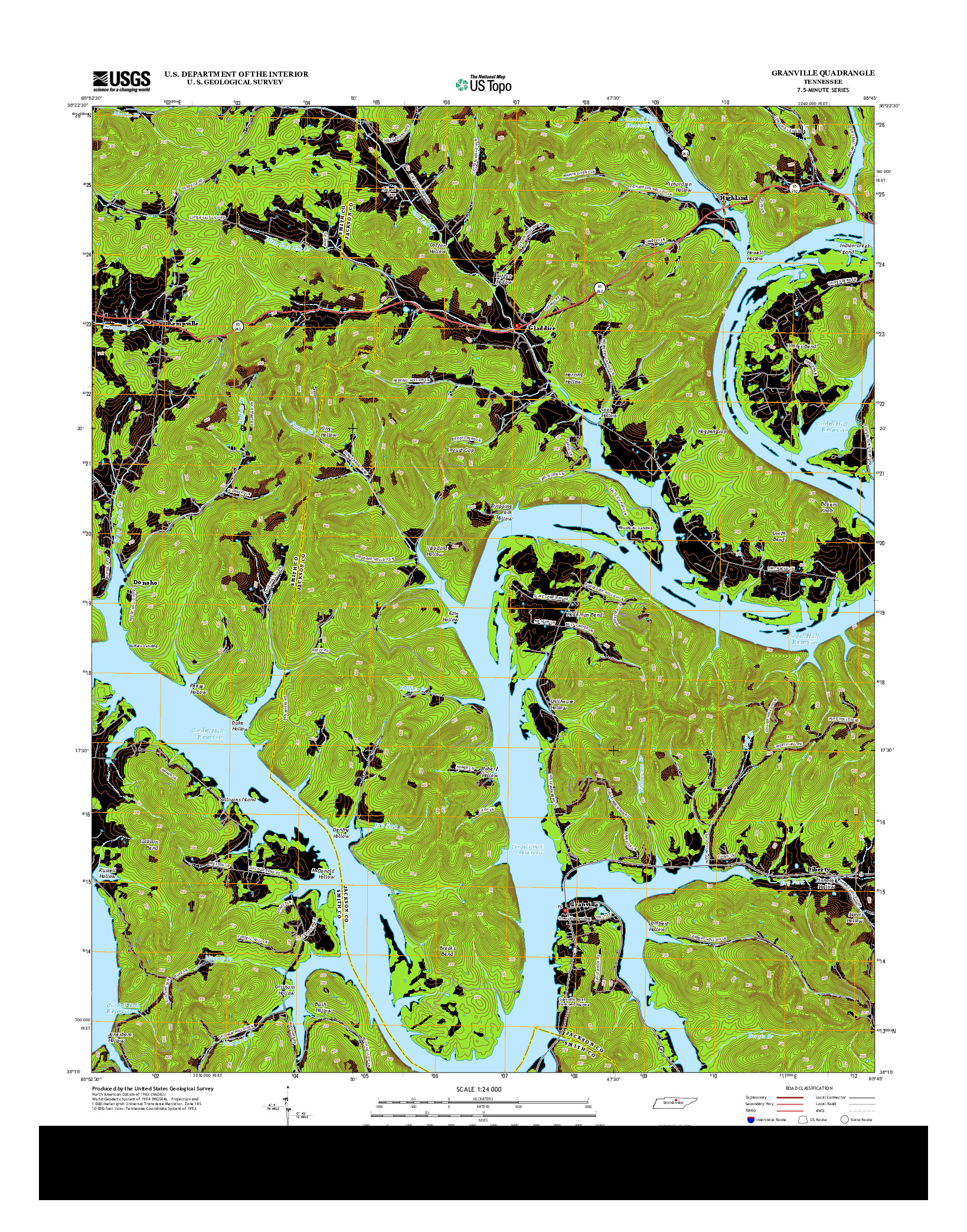 USGS US TOPO 7.5-MINUTE MAP FOR GRANVILLE, TN 2013