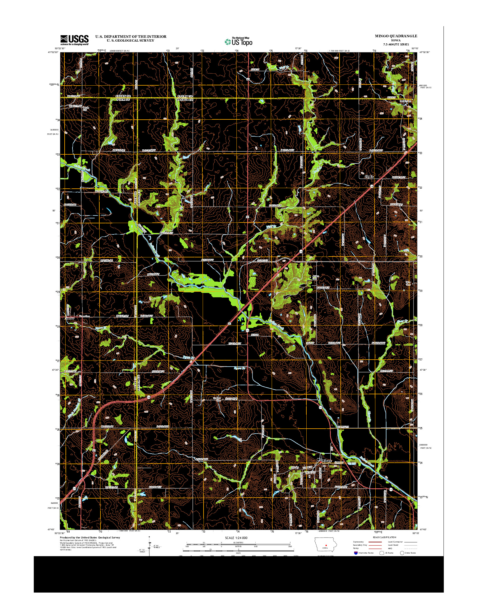 USGS US TOPO 7.5-MINUTE MAP FOR MINGO, IA 2013