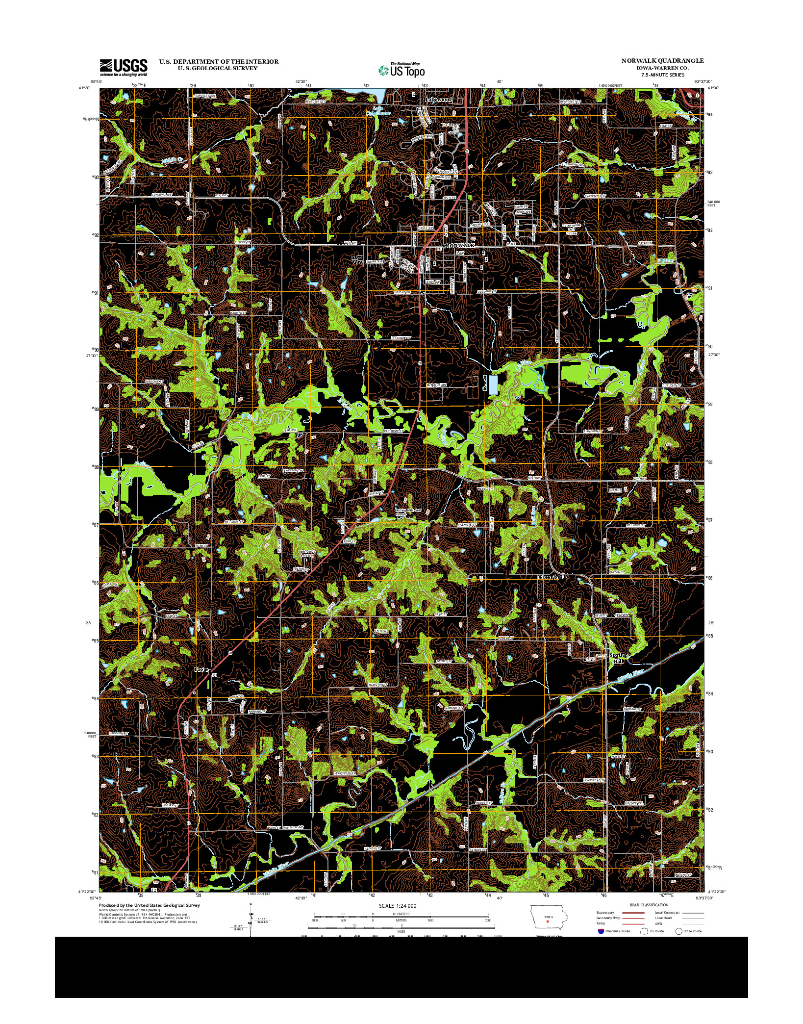 USGS US TOPO 7.5-MINUTE MAP FOR NORWALK, IA 2013