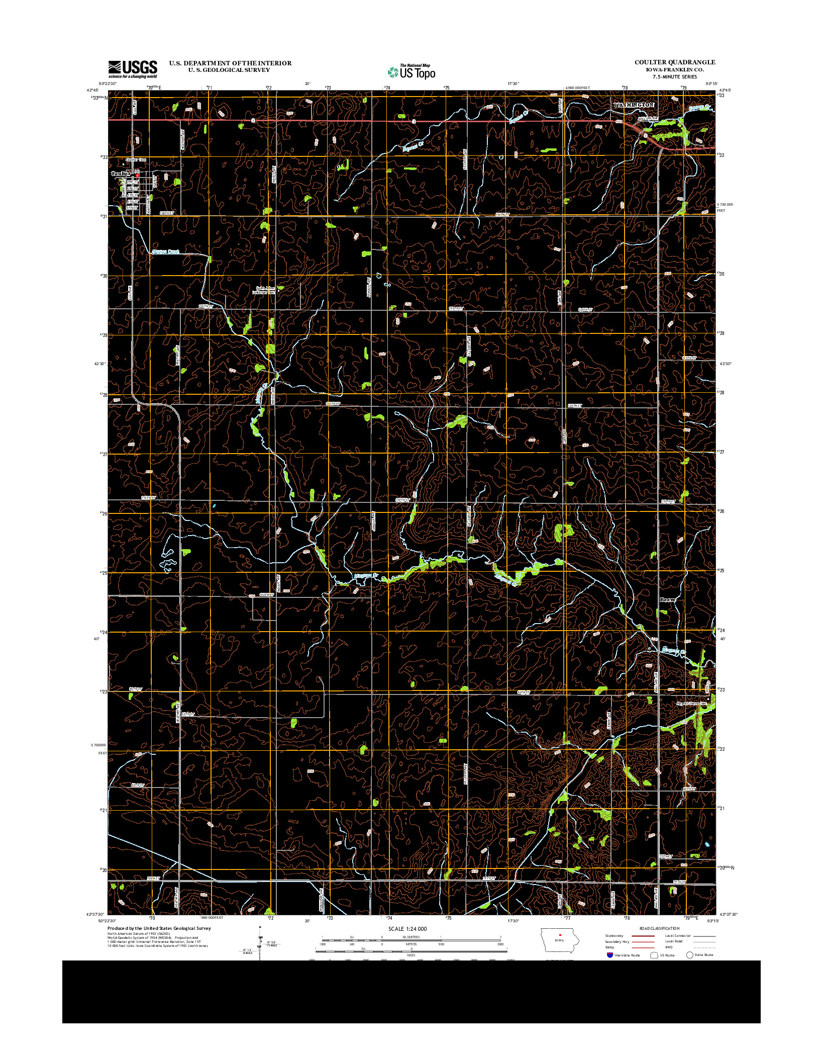 USGS US TOPO 7.5-MINUTE MAP FOR COULTER, IA 2013