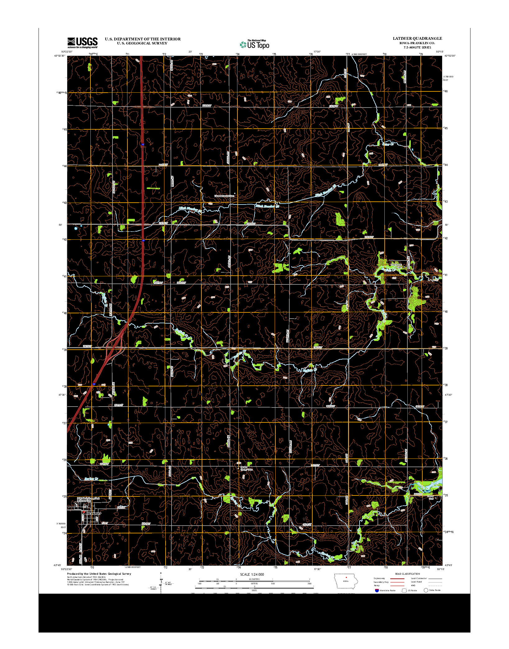 USGS US TOPO 7.5-MINUTE MAP FOR LATIMER, IA 2013