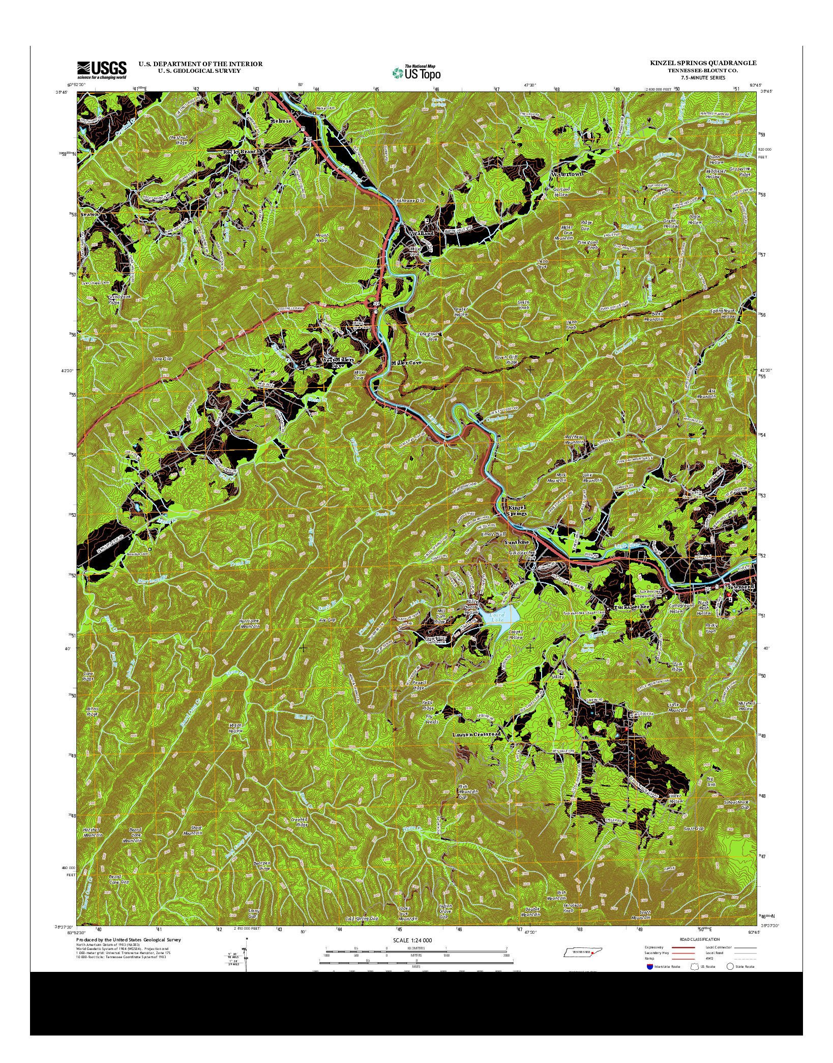 USGS US TOPO 7.5-MINUTE MAP FOR KINZEL SPRINGS, TN 2013