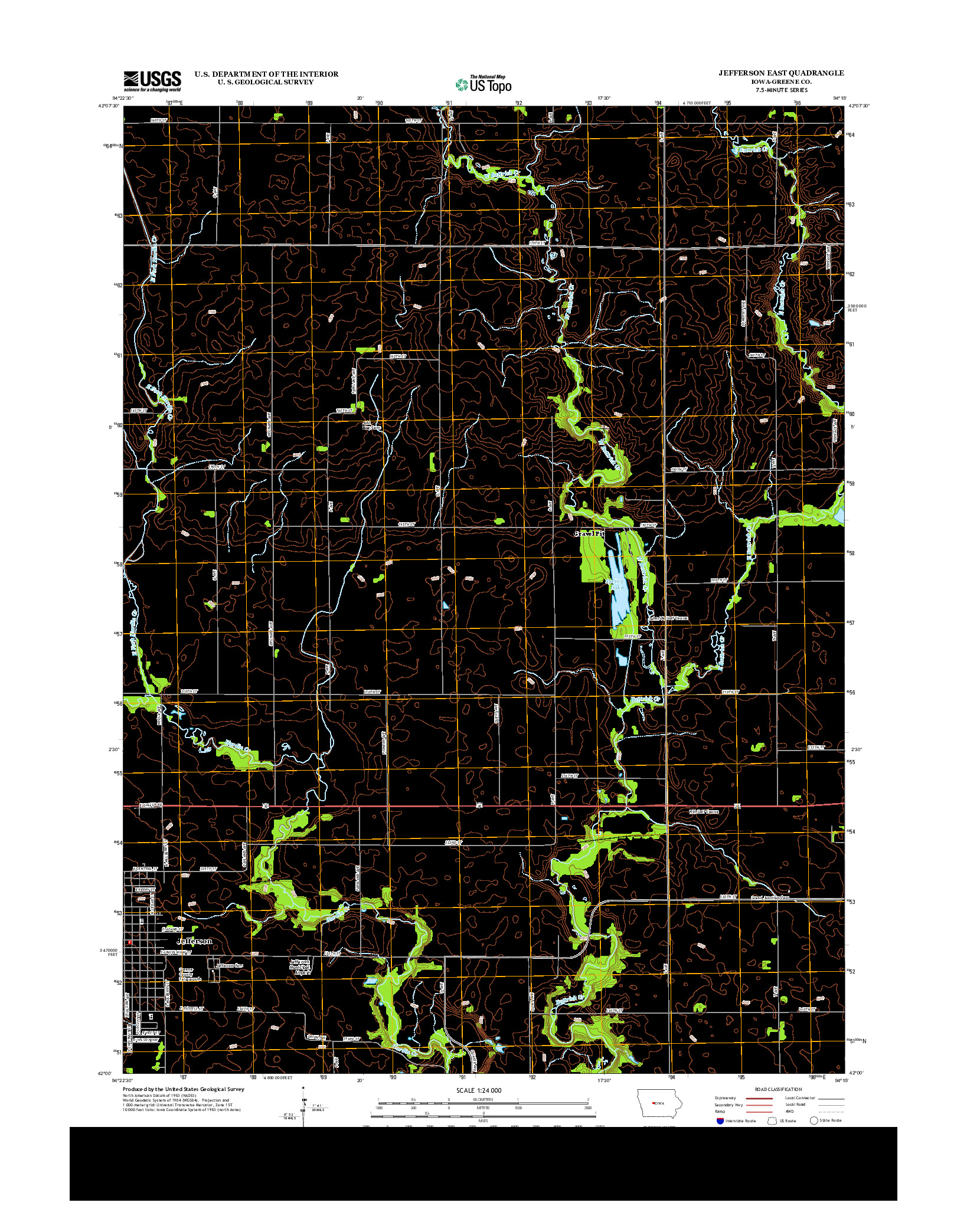 USGS US TOPO 7.5-MINUTE MAP FOR JEFFERSON EAST, IA 2013