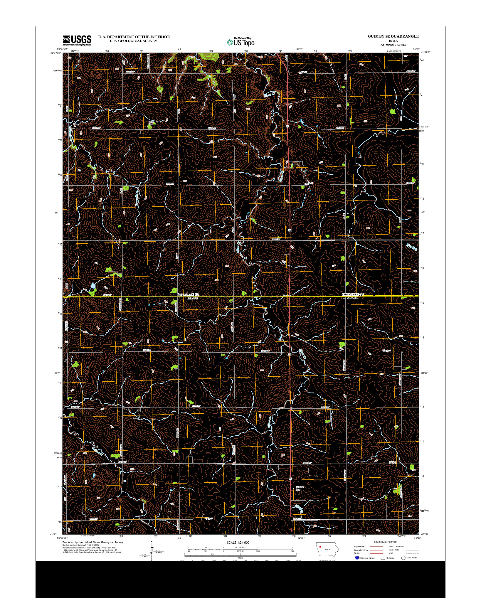 USGS US TOPO 7.5-MINUTE MAP FOR QUIMBY SE, IA 2013