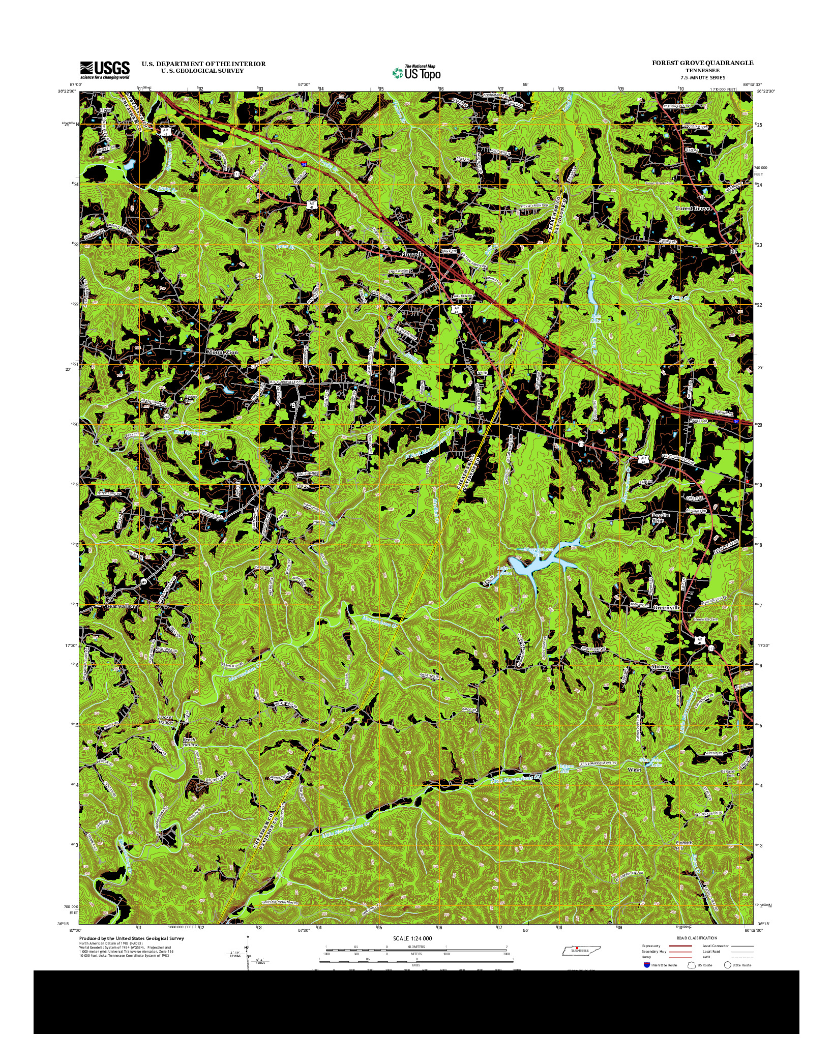 USGS US TOPO 7.5-MINUTE MAP FOR FOREST GROVE, TN 2013