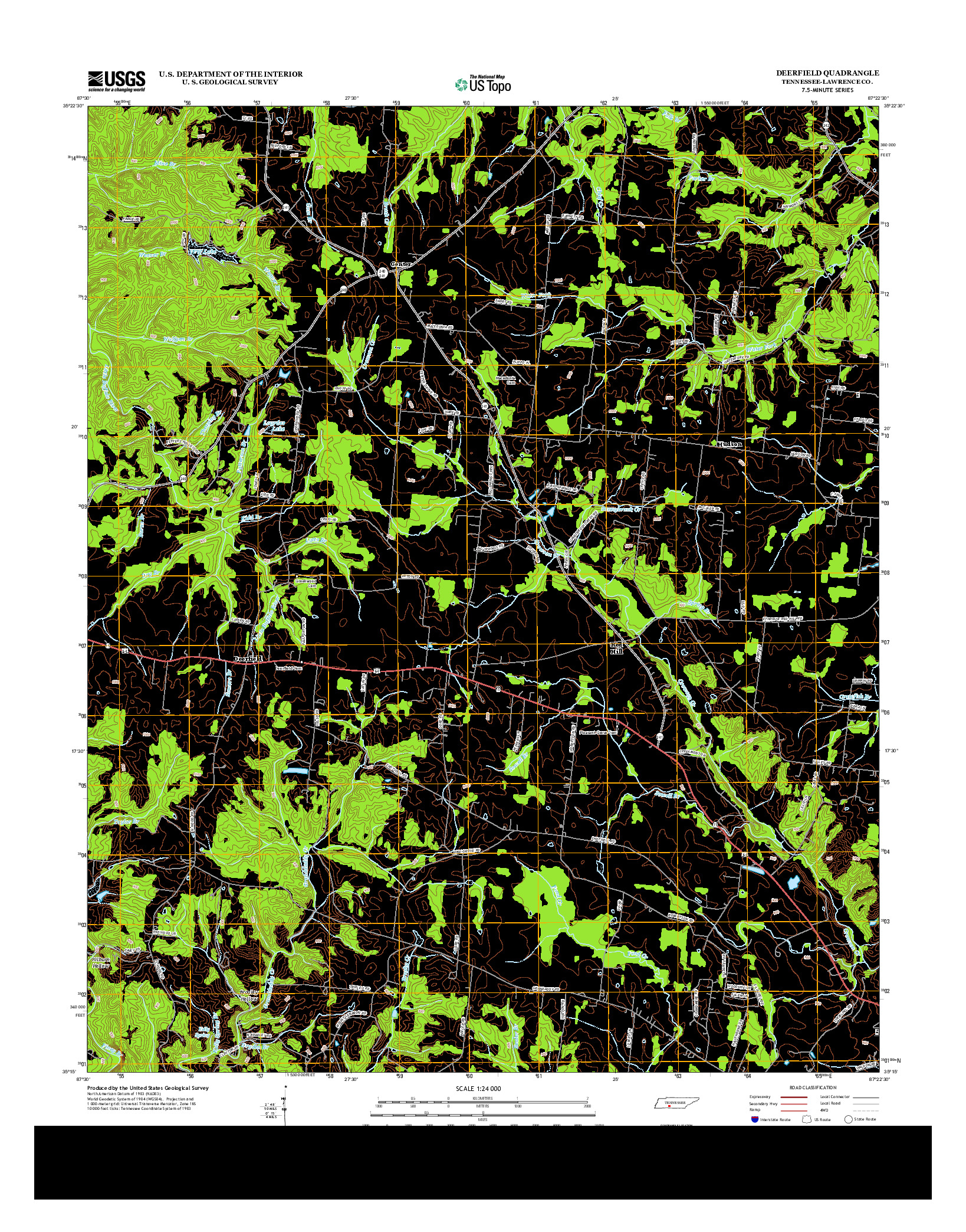 USGS US TOPO 7.5-MINUTE MAP FOR DEERFIELD, TN 2013