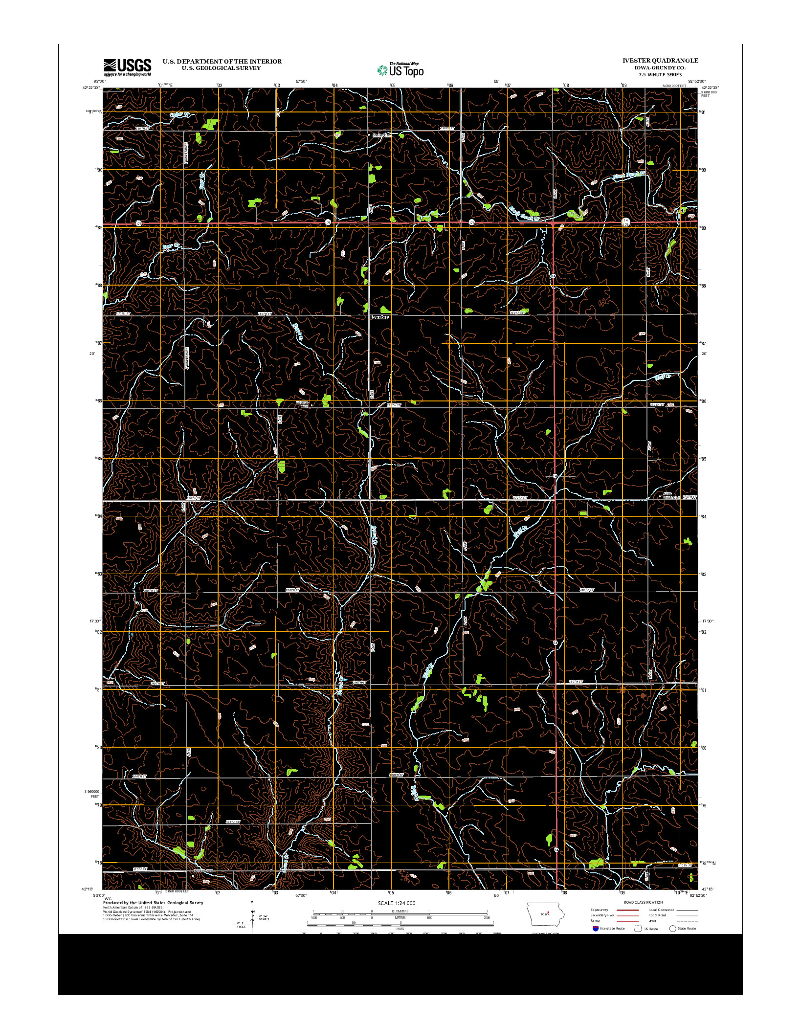 USGS US TOPO 7.5-MINUTE MAP FOR IVESTER, IA 2013