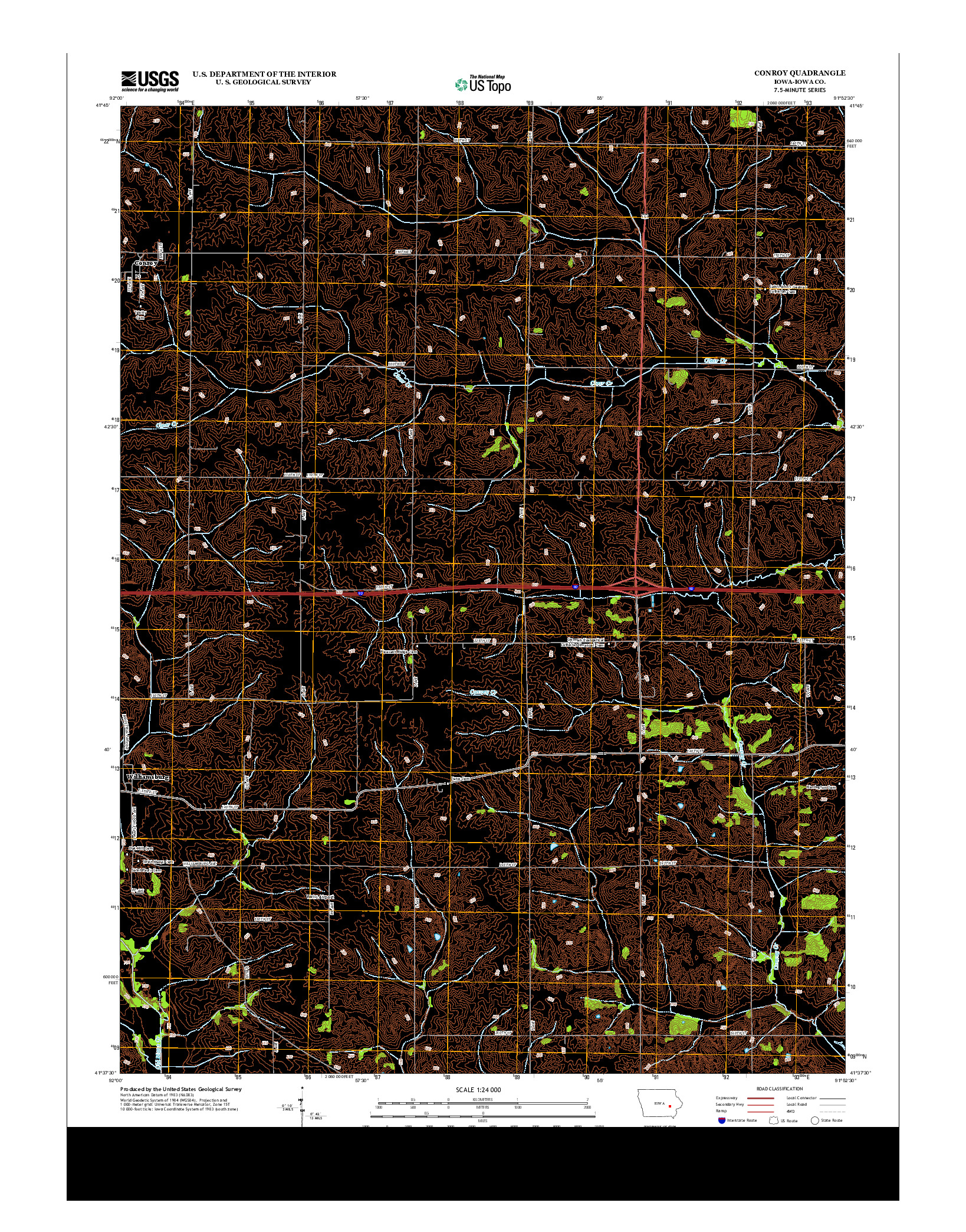USGS US TOPO 7.5-MINUTE MAP FOR CONROY, IA 2013