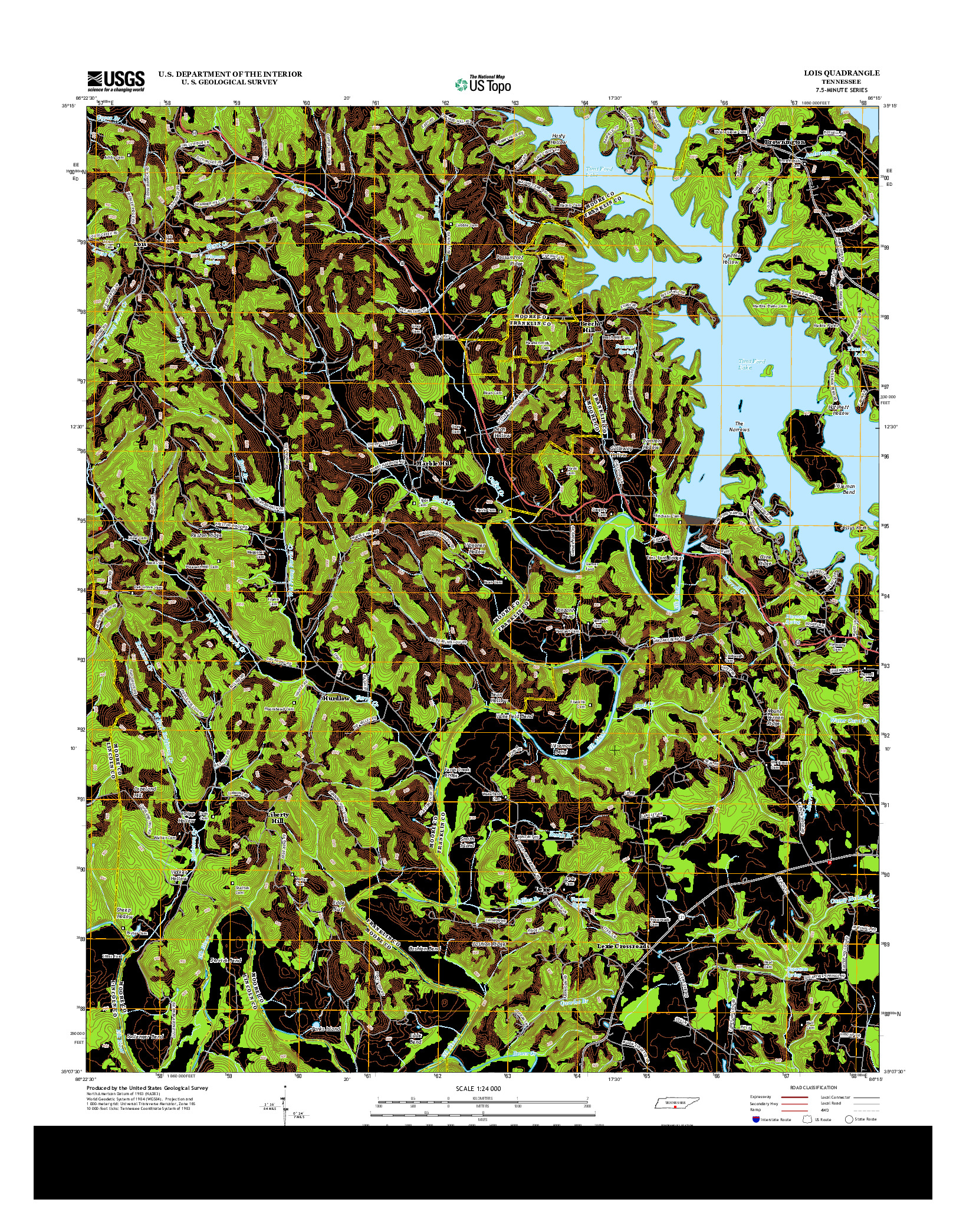 USGS US TOPO 7.5-MINUTE MAP FOR LOIS, TN 2013