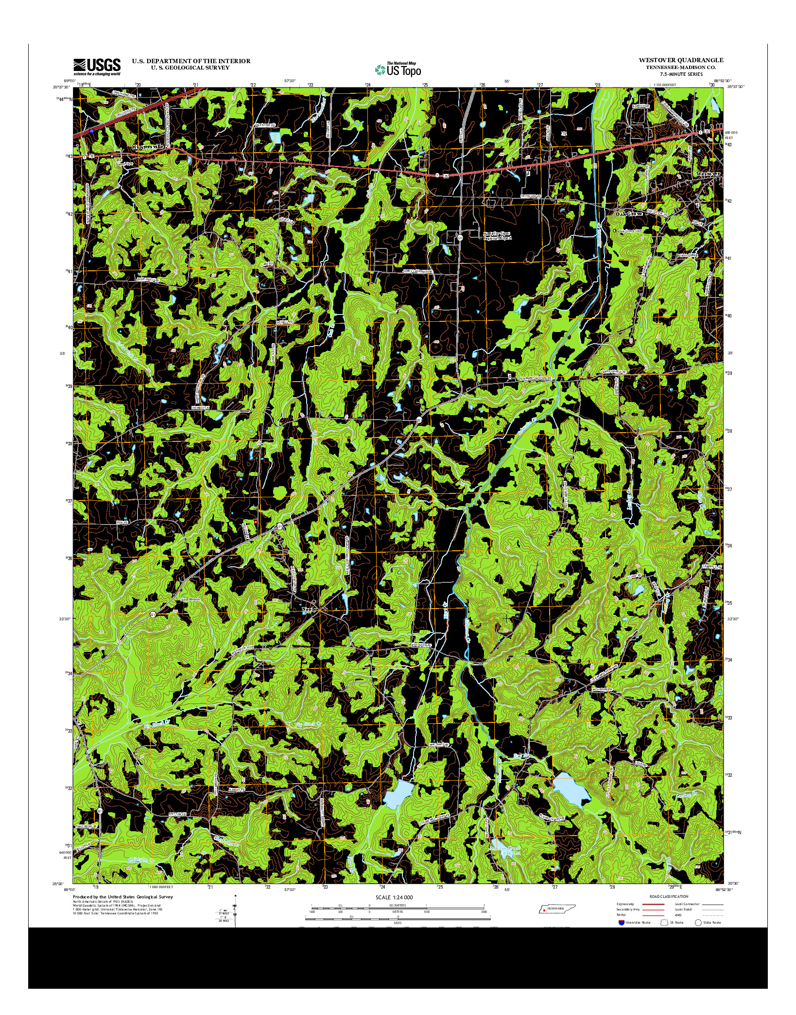 USGS US TOPO 7.5-MINUTE MAP FOR WESTOVER, TN 2013