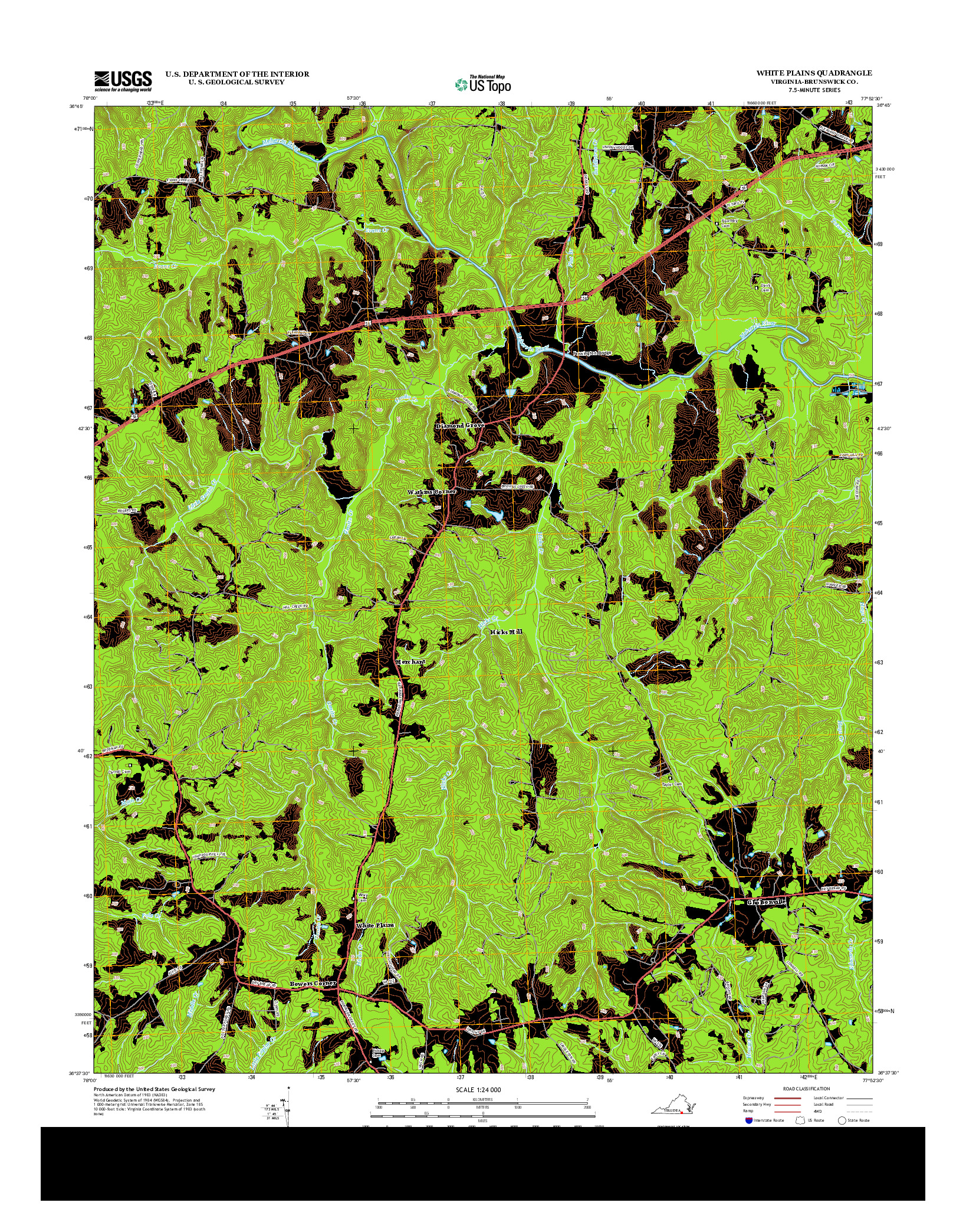 USGS US TOPO 7.5-MINUTE MAP FOR WHITE PLAINS, VA 2013