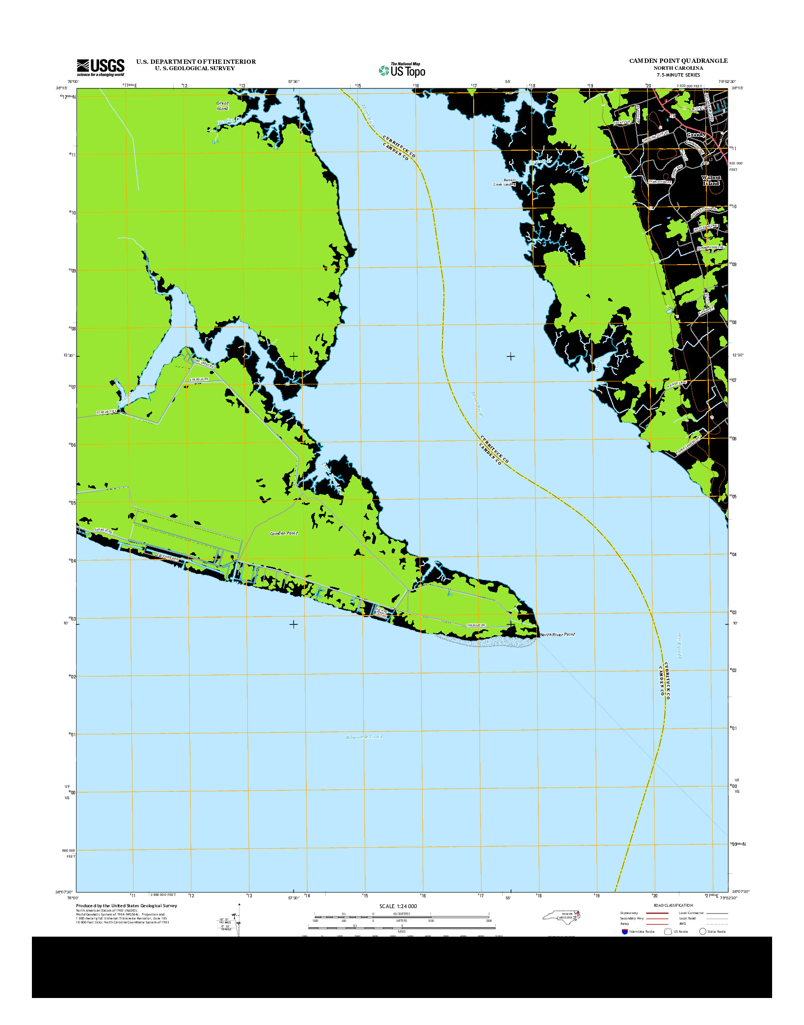 USGS US TOPO 7.5-MINUTE MAP FOR CAMDEN POINT, NC 2013