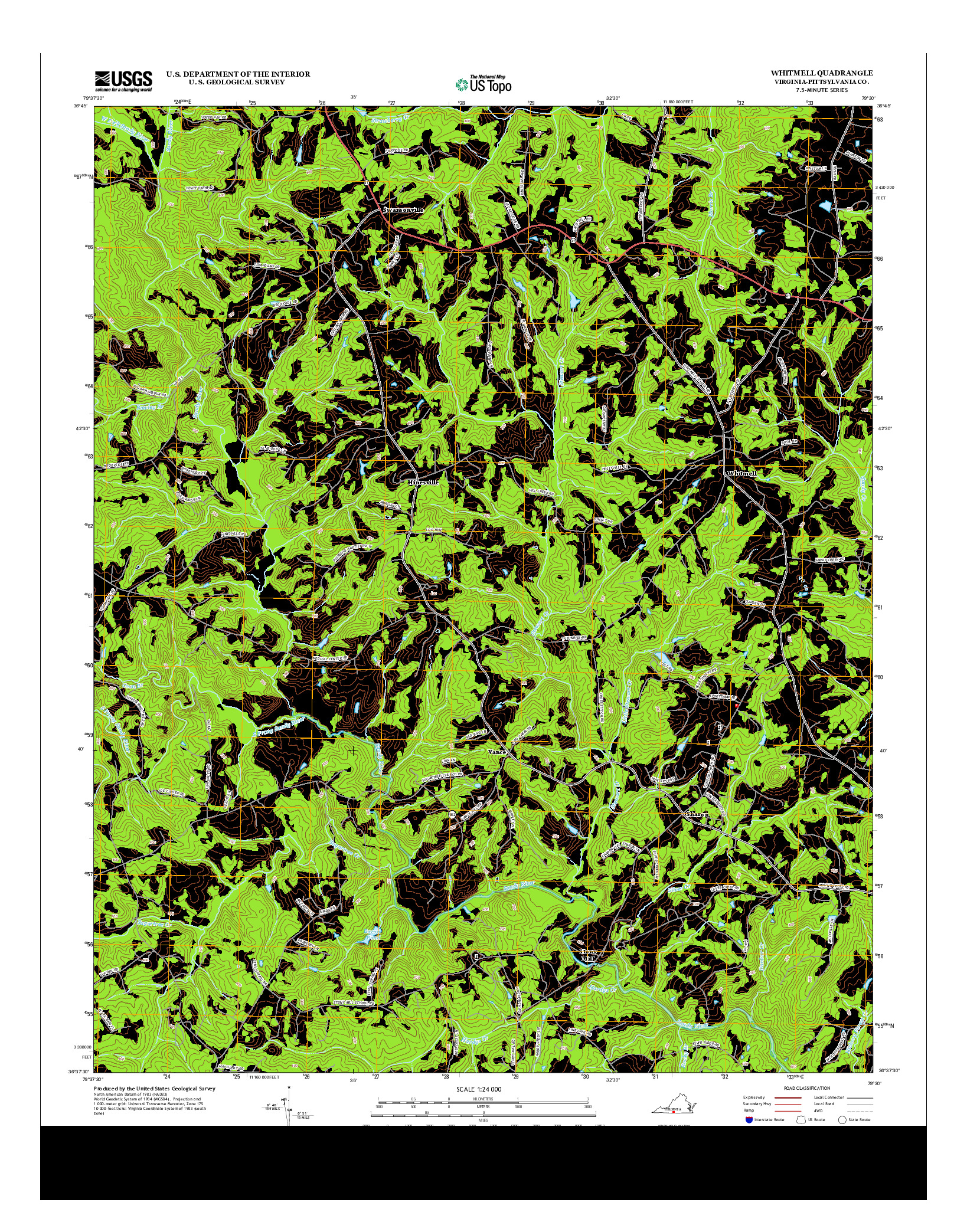 USGS US TOPO 7.5-MINUTE MAP FOR WHITMELL, VA 2013