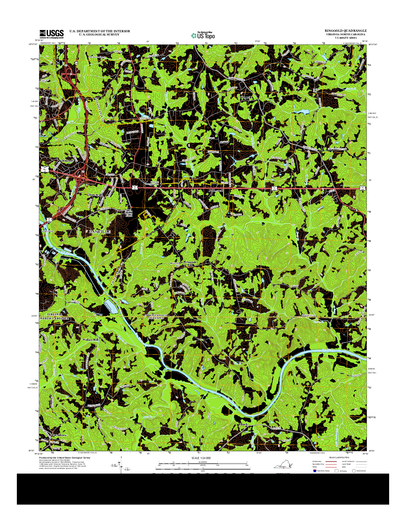 USGS US TOPO 7.5-MINUTE MAP FOR RINGGOLD, VA-NC 2013