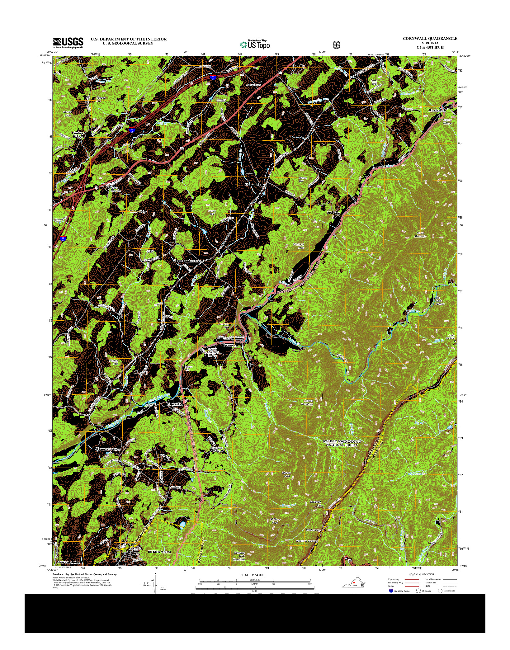 USGS US TOPO 7.5-MINUTE MAP FOR CORNWALL, VA 2013