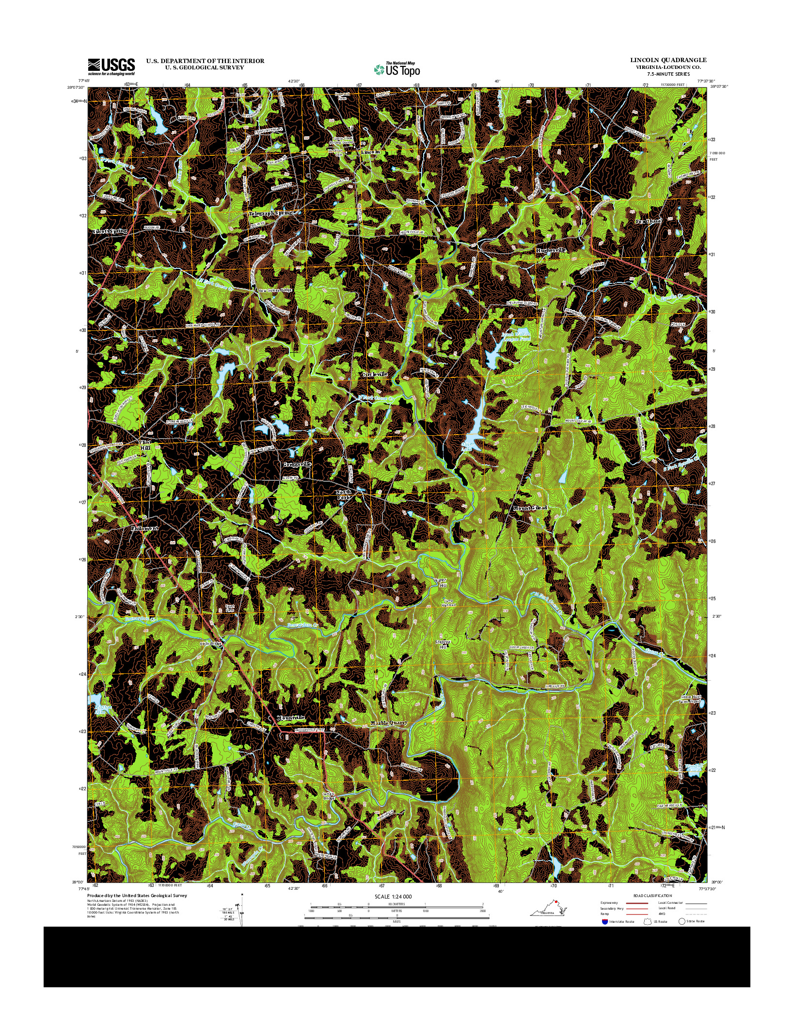 USGS US TOPO 7.5-MINUTE MAP FOR LINCOLN, VA 2013