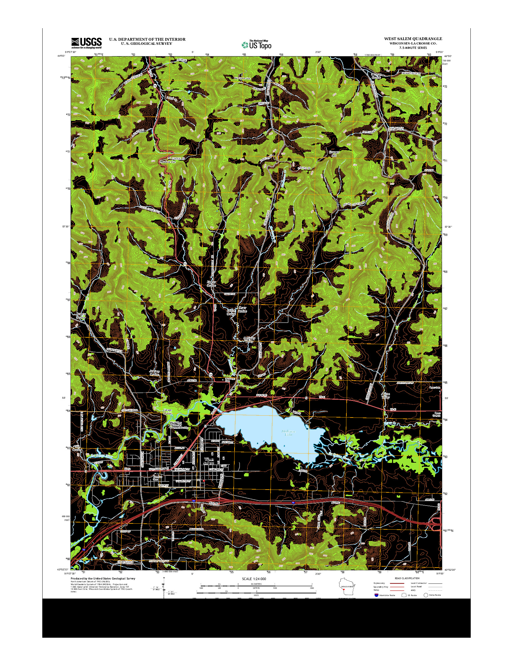 USGS US TOPO 7.5-MINUTE MAP FOR WEST SALEM, WI 2013