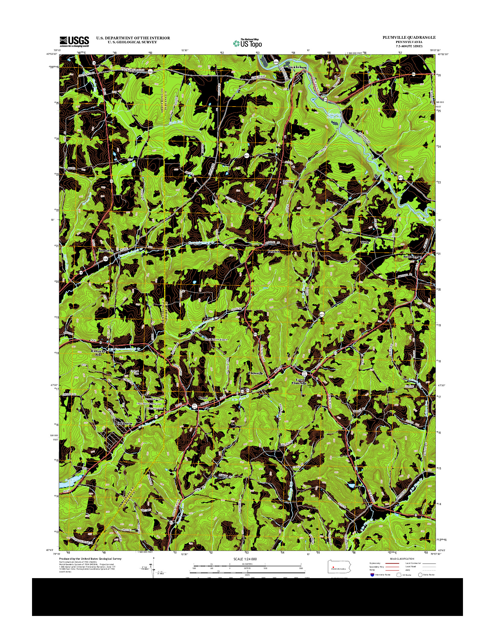 USGS US TOPO 7.5-MINUTE MAP FOR PLUMVILLE, PA 2013