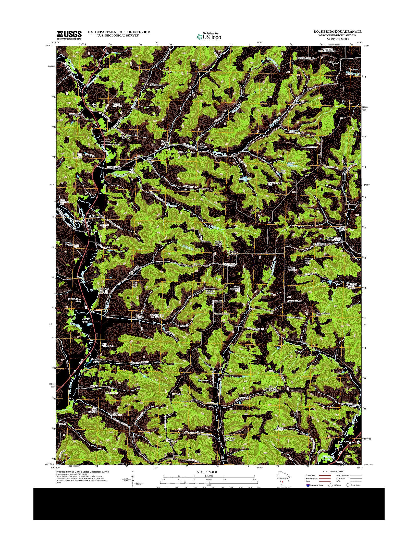 USGS US TOPO 7.5-MINUTE MAP FOR ROCKBRIDGE, WI 2013