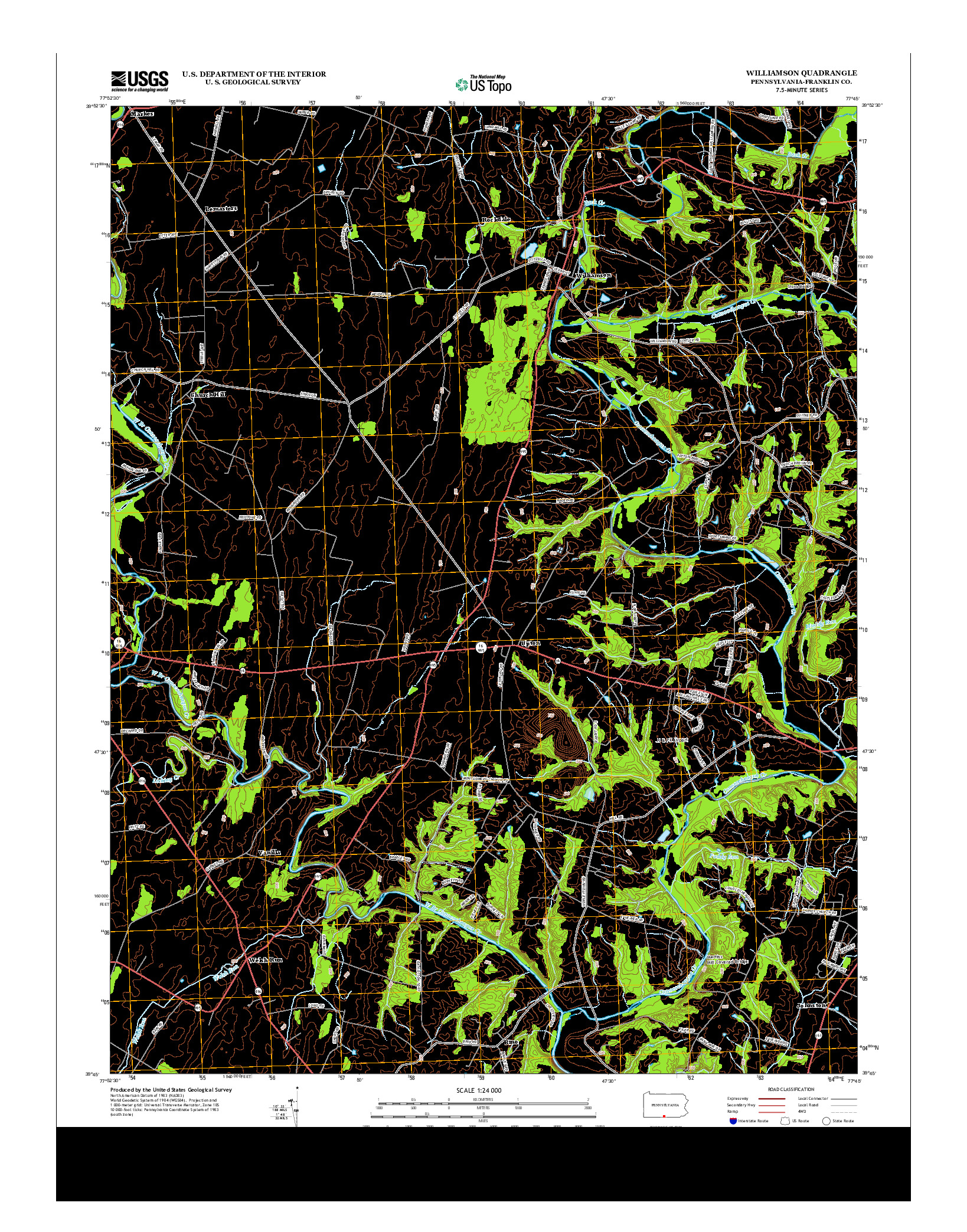 USGS US TOPO 7.5-MINUTE MAP FOR WILLIAMSON, PA 2013